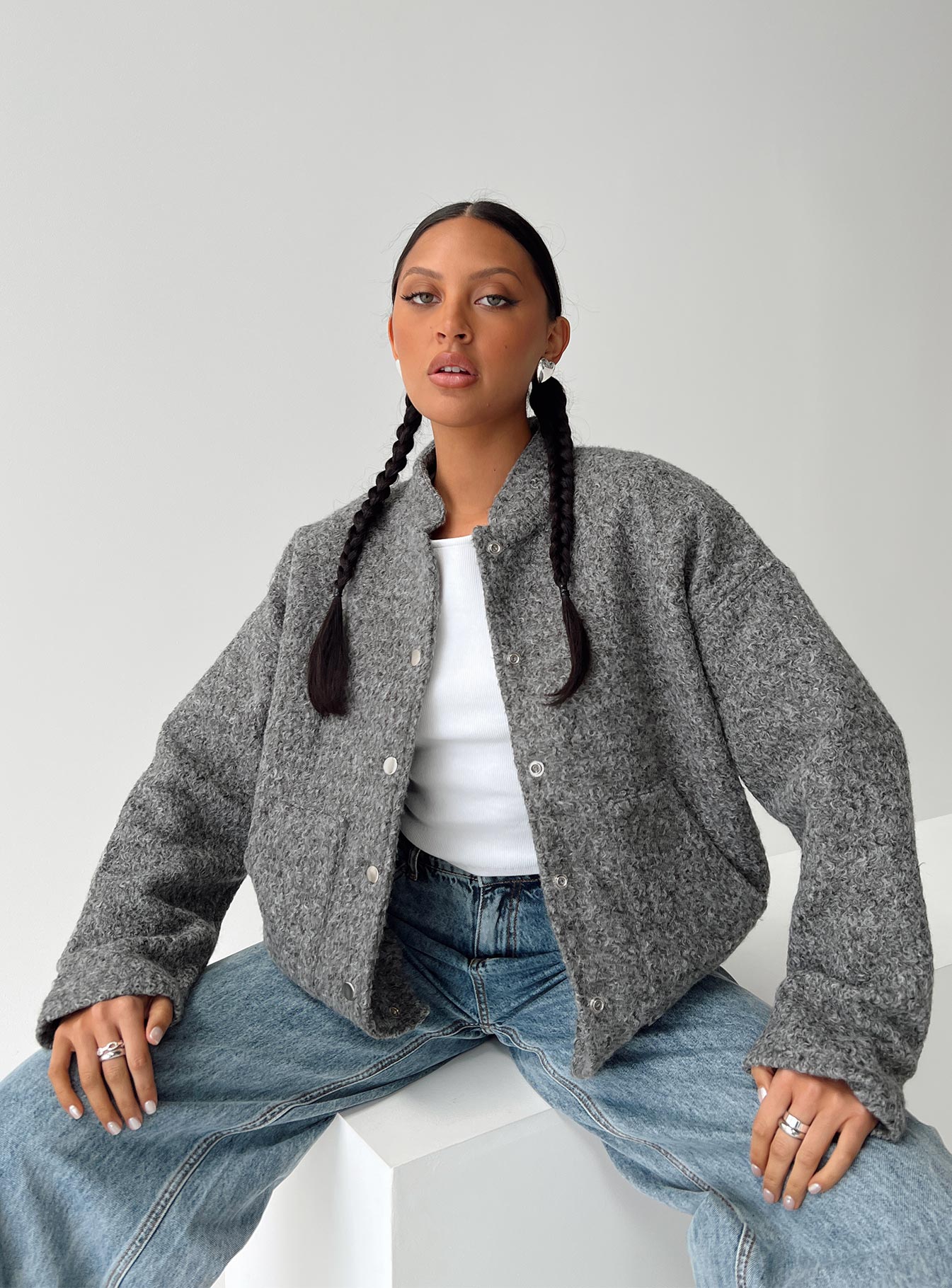 Alternative view of Stillar Bomber Jacket Grey