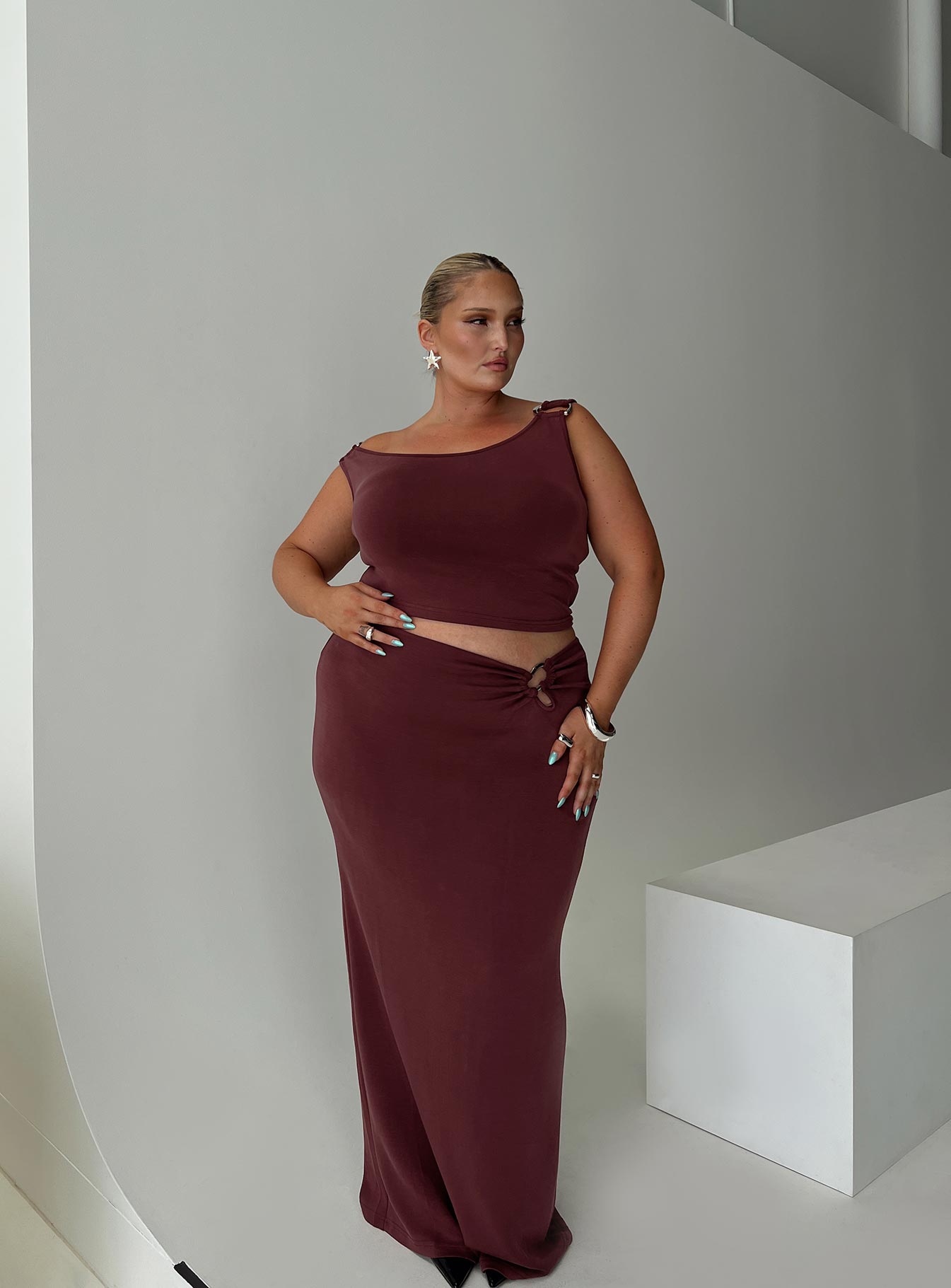 Alternative view of Whiley Maxi Skirt Mauve Curve