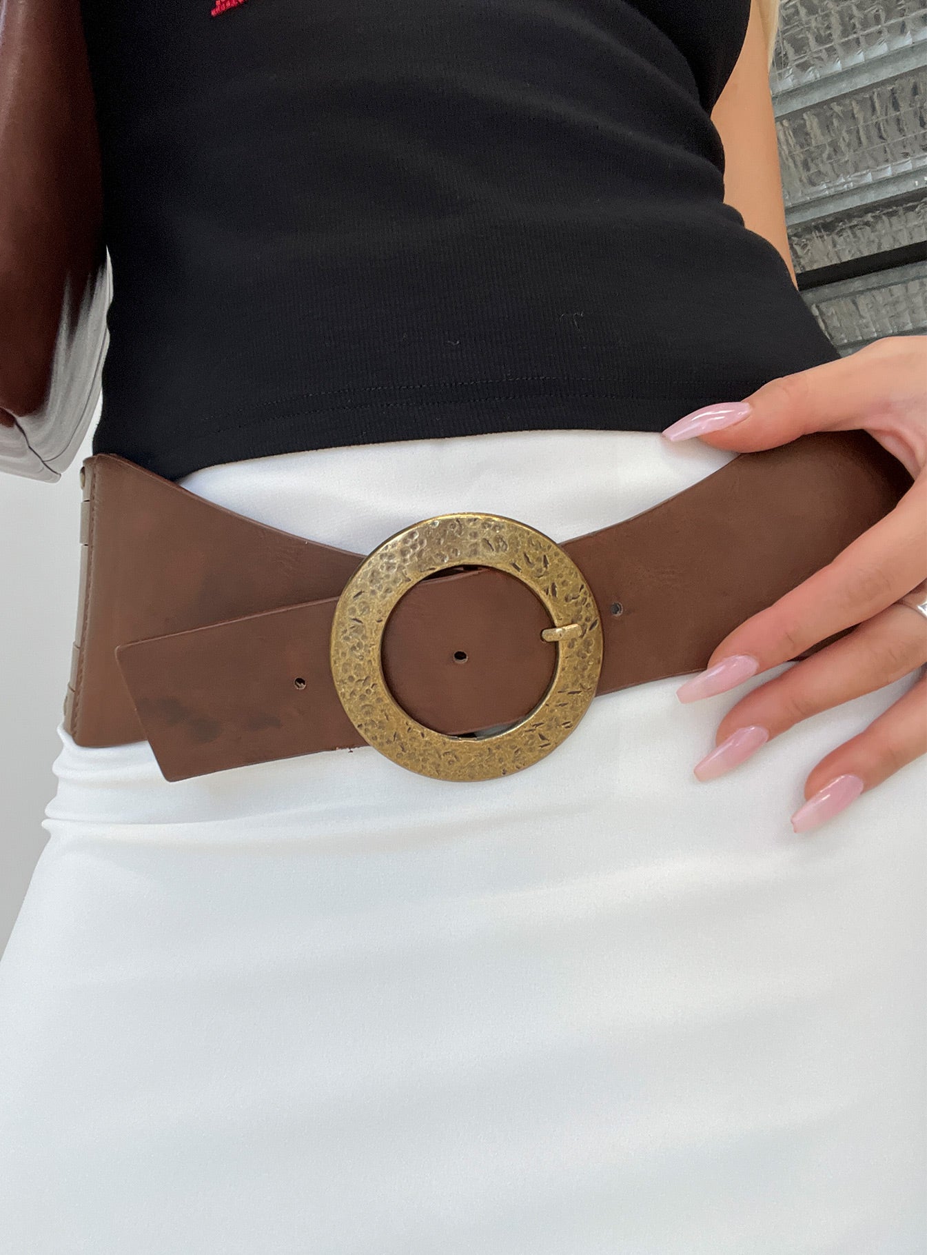 Vanish Faux Leather Belt Brown - Image 5