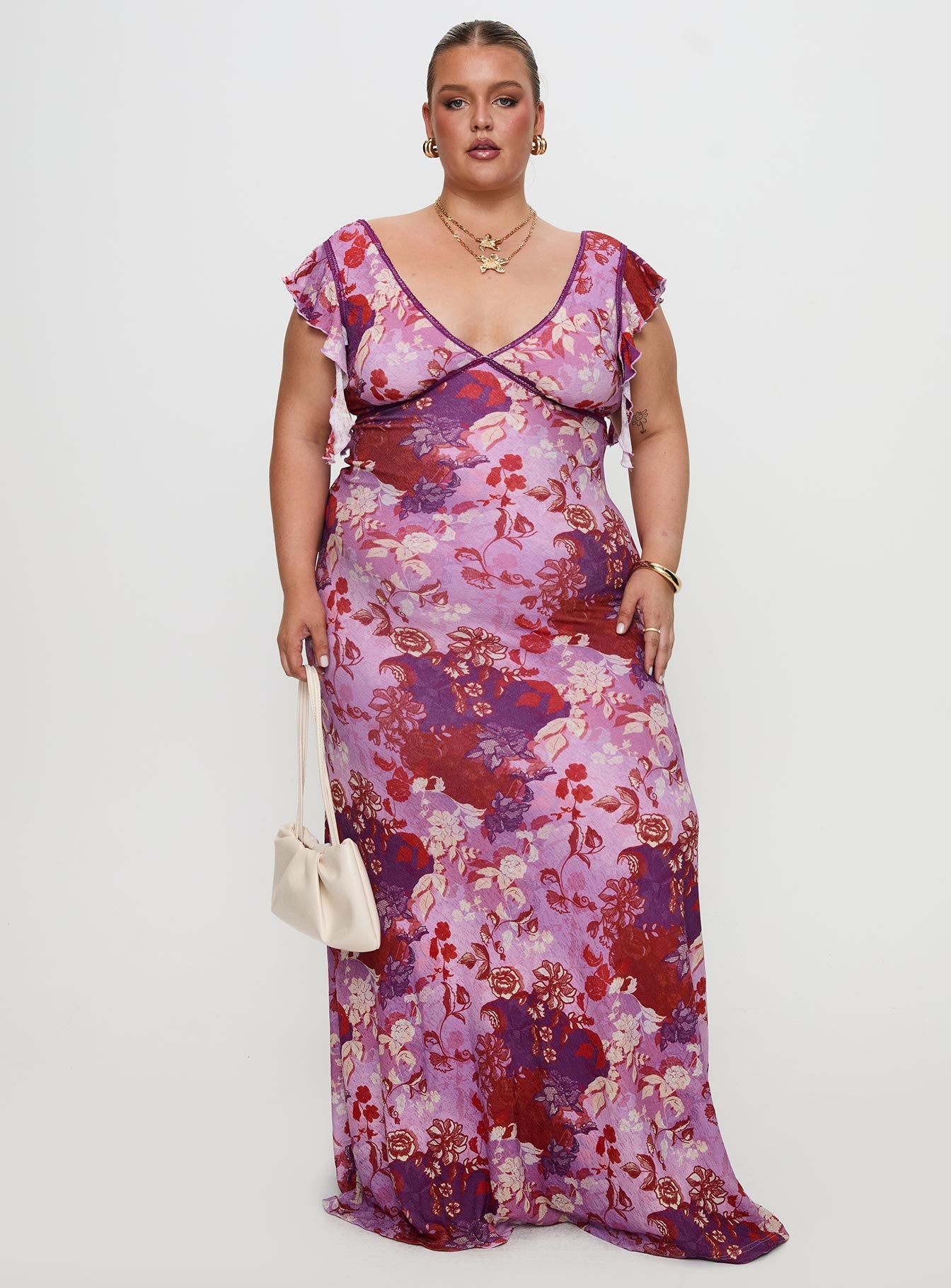 Alternative view of Soleila Maxi Dress Purple Multi Curve