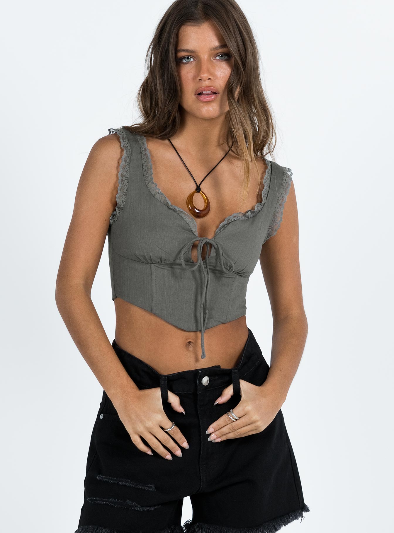 Alternative view of Scarlett Top Slate Grey