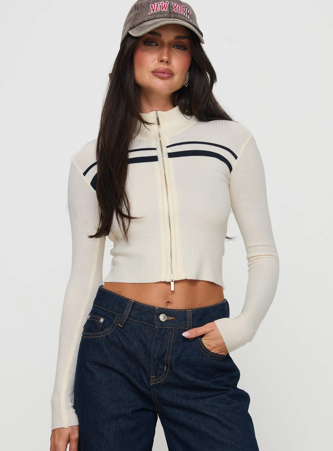 Alternative view of Slow It Down Long Sleeve Top Cream