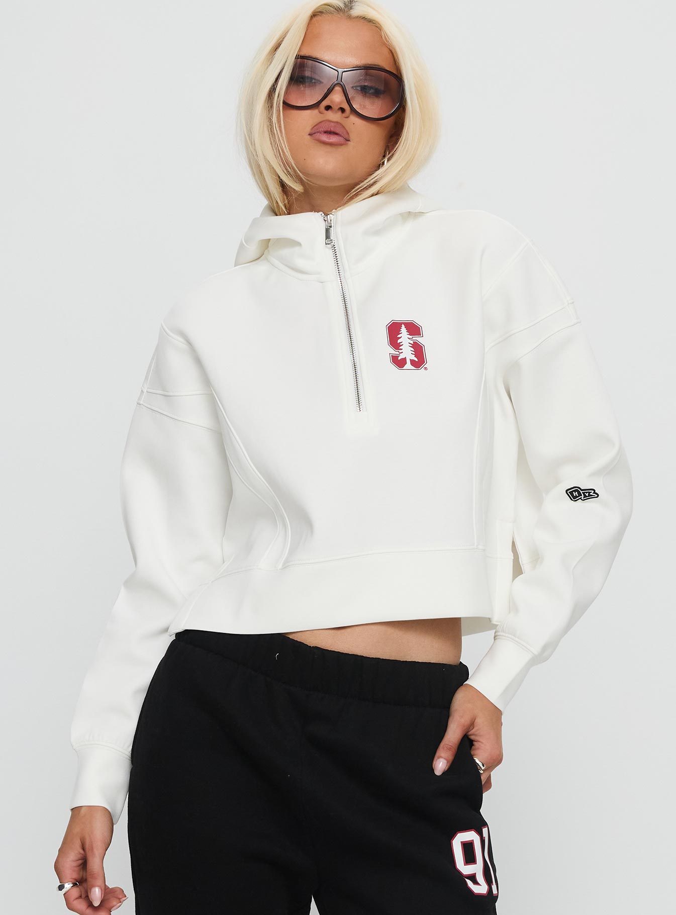 Alternative view of Stanford Buttersport Half-Zip Hoodie White