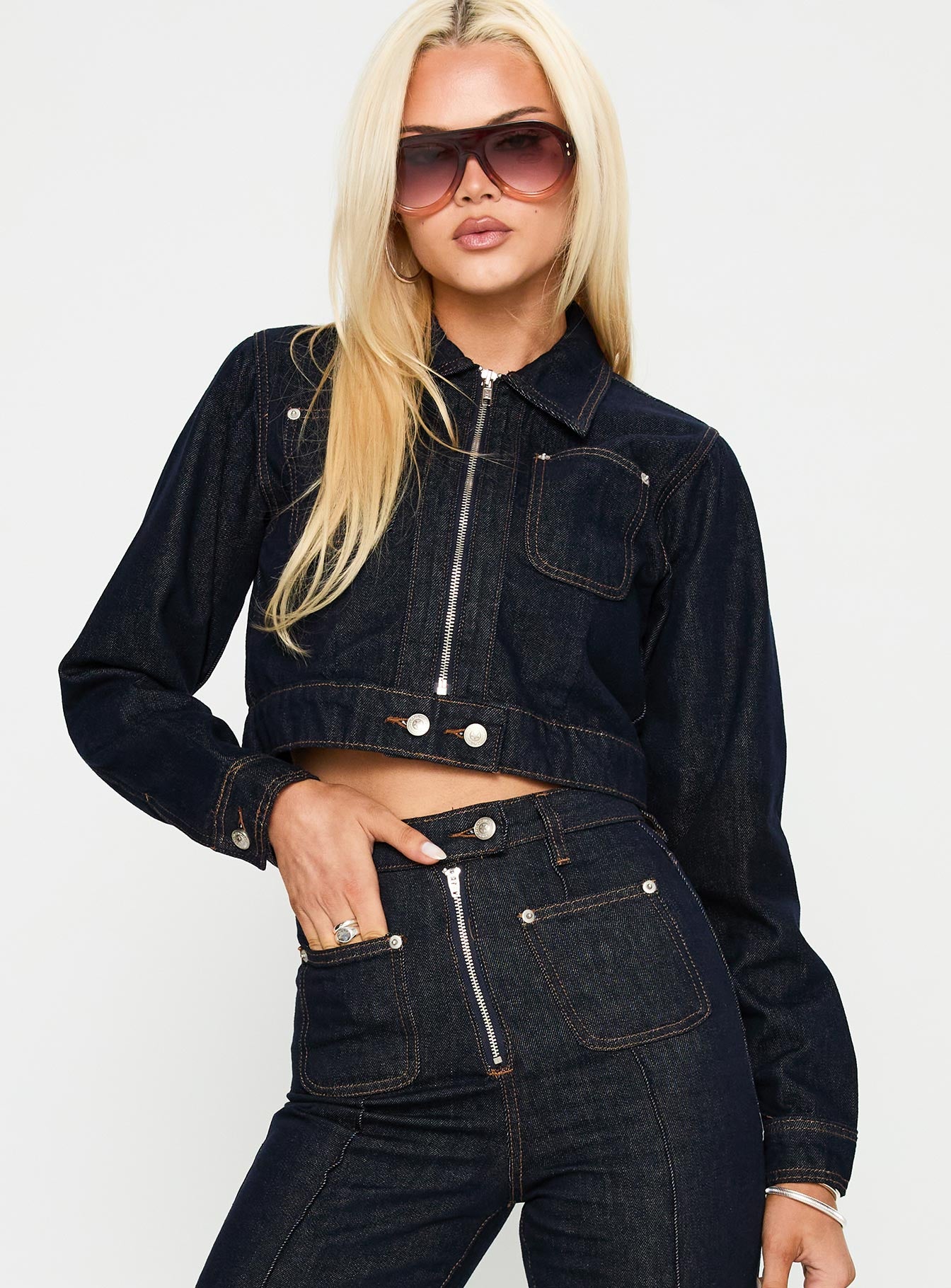 Alternative view of Stallion Cropped Jacket Indigo