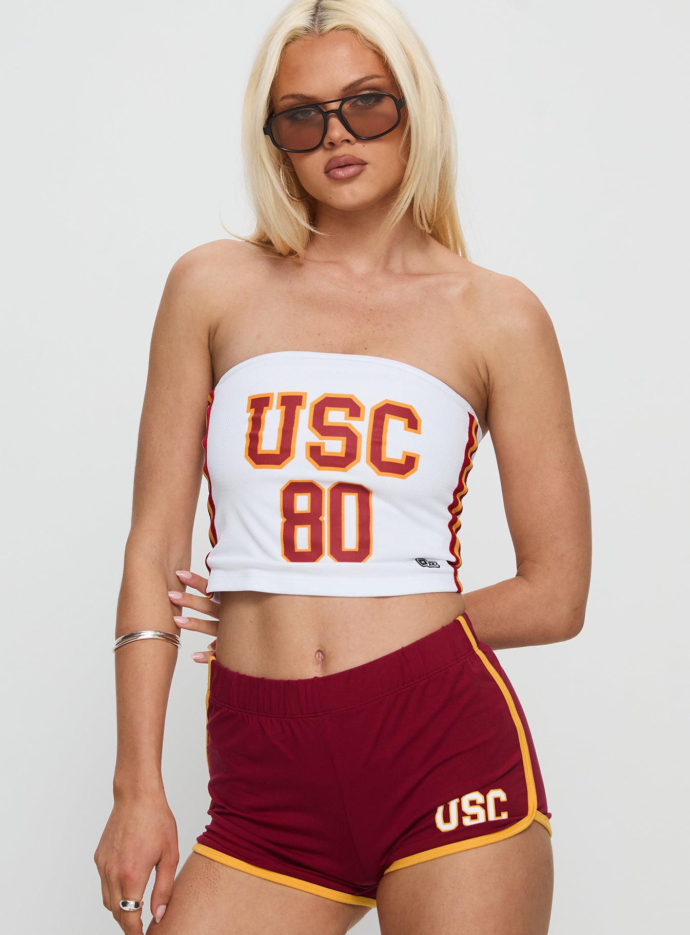 Alternative view of Usc Jersey Tube Top White