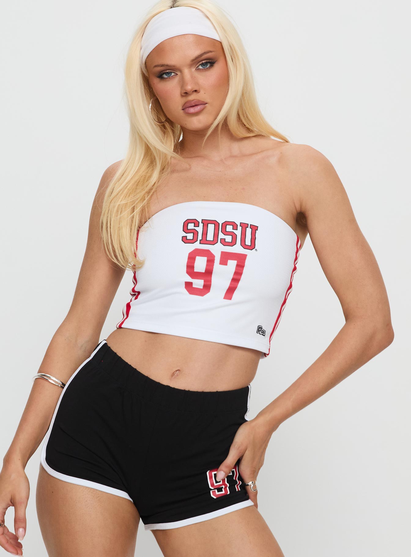 Alternative view of Sdsu Jersey Tube Top White