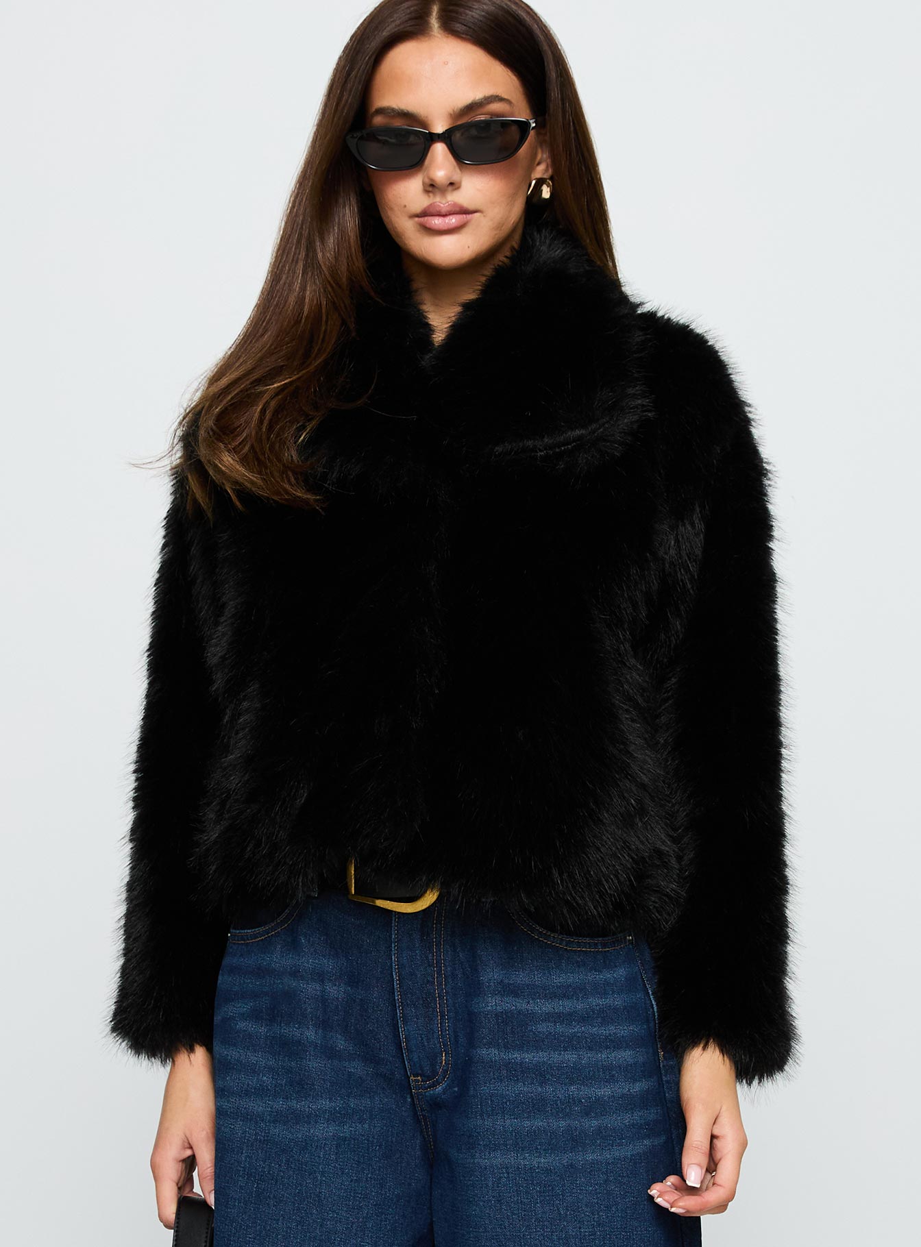 Alternative view of Wayland Faux Fur Jacket Black