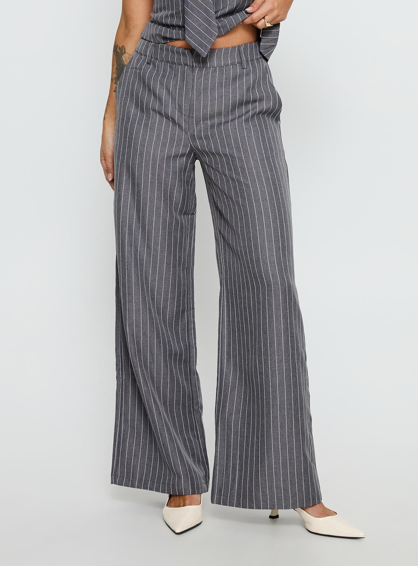 Alternative view of Uvelia Tailored Pants Grey Pinstripe