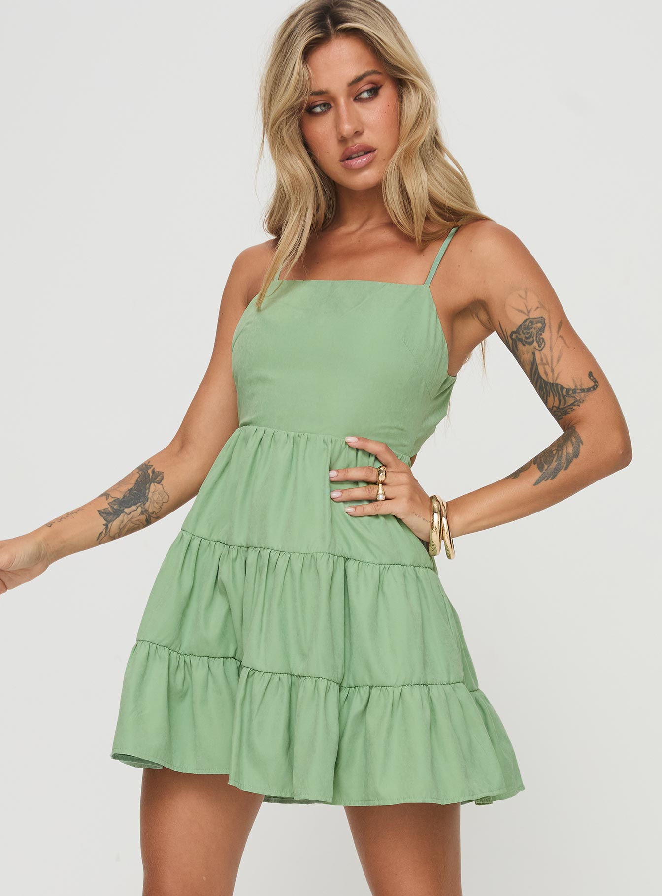 Alternative view of Summer Break Mini Dress Sage