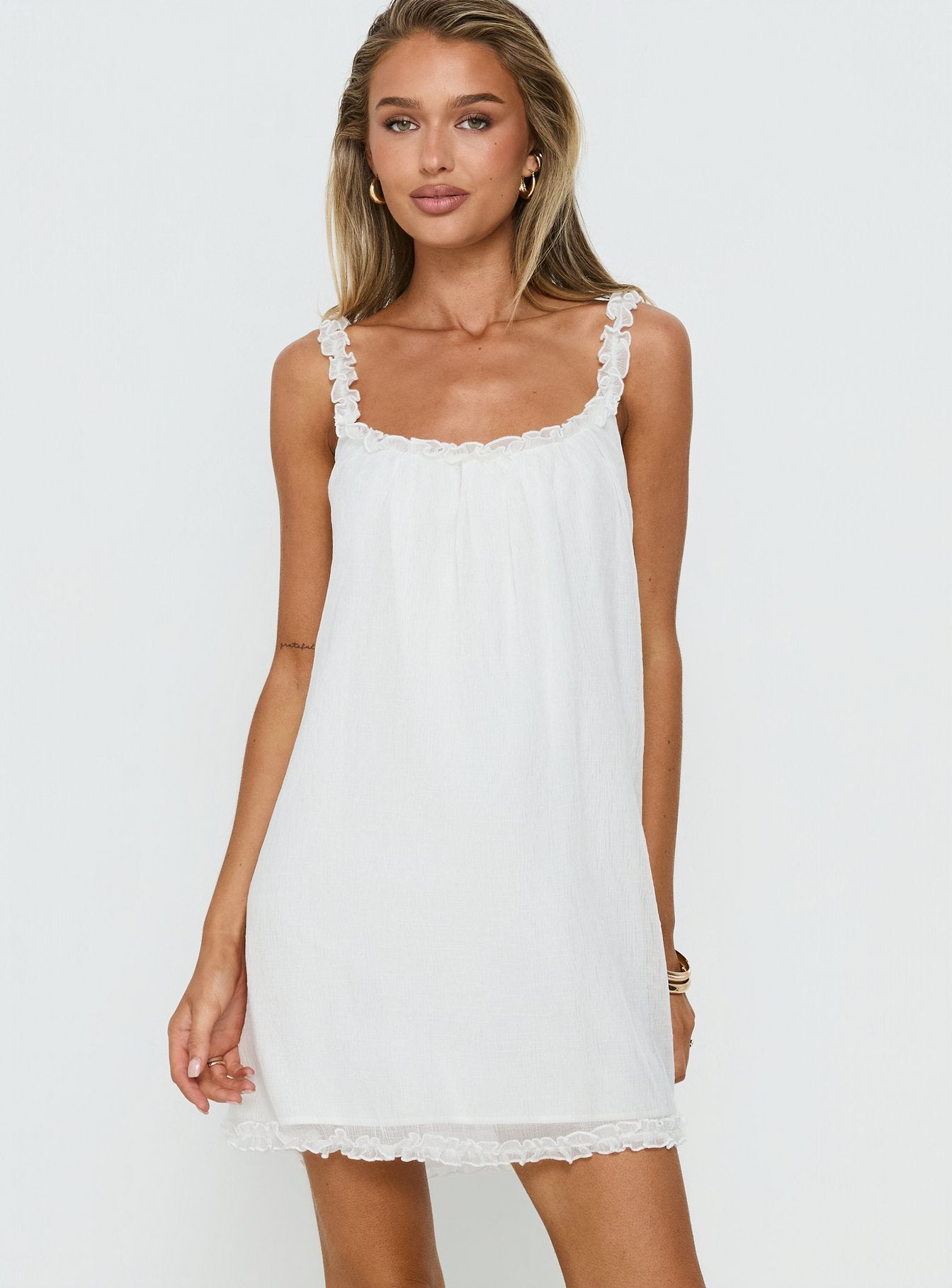 Alternative view of Sleeping Beauty Frill Baby Doll Mini Dress White