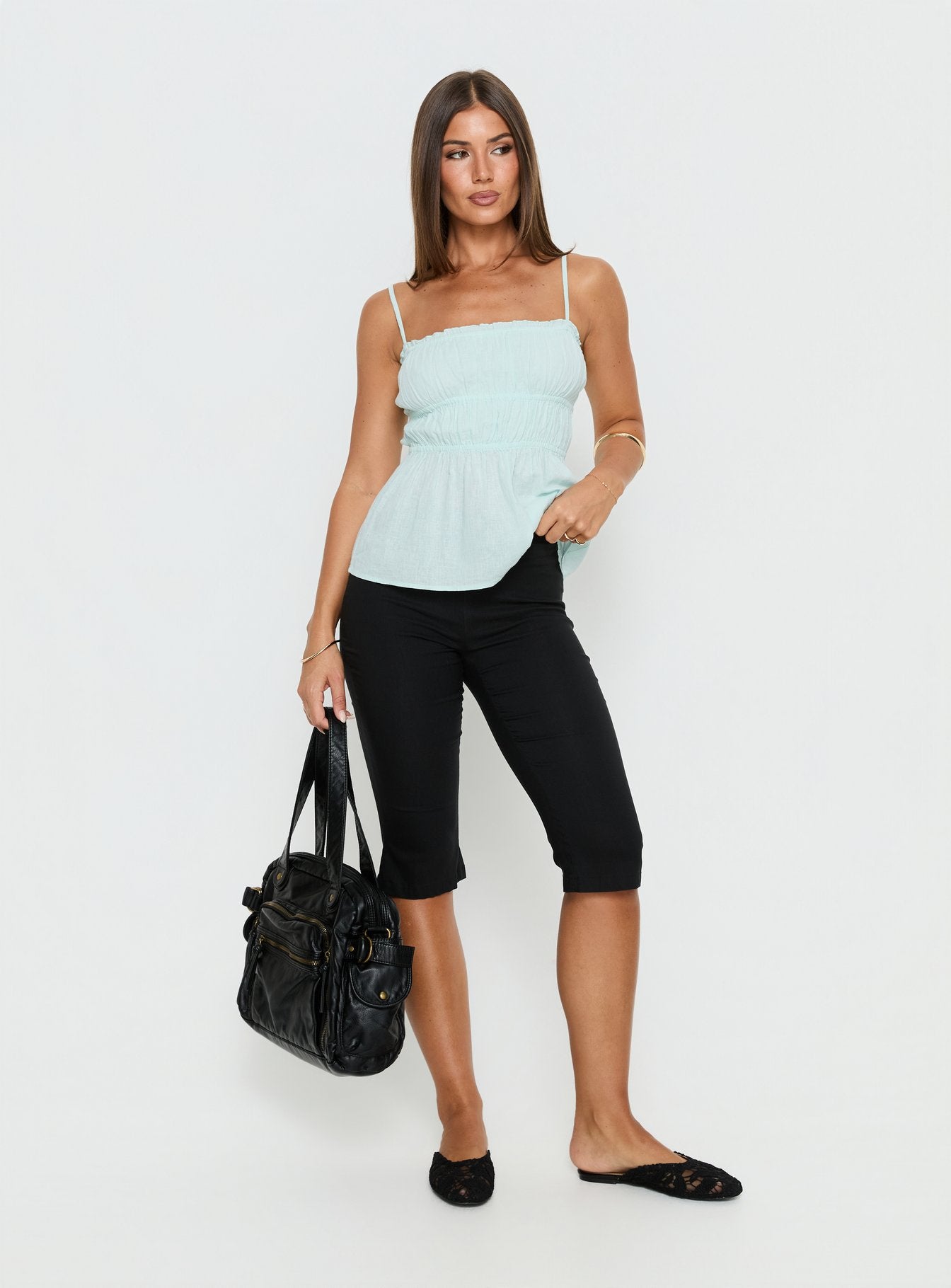 Alternative view of Rosecliff Ruched Longline Top Mint