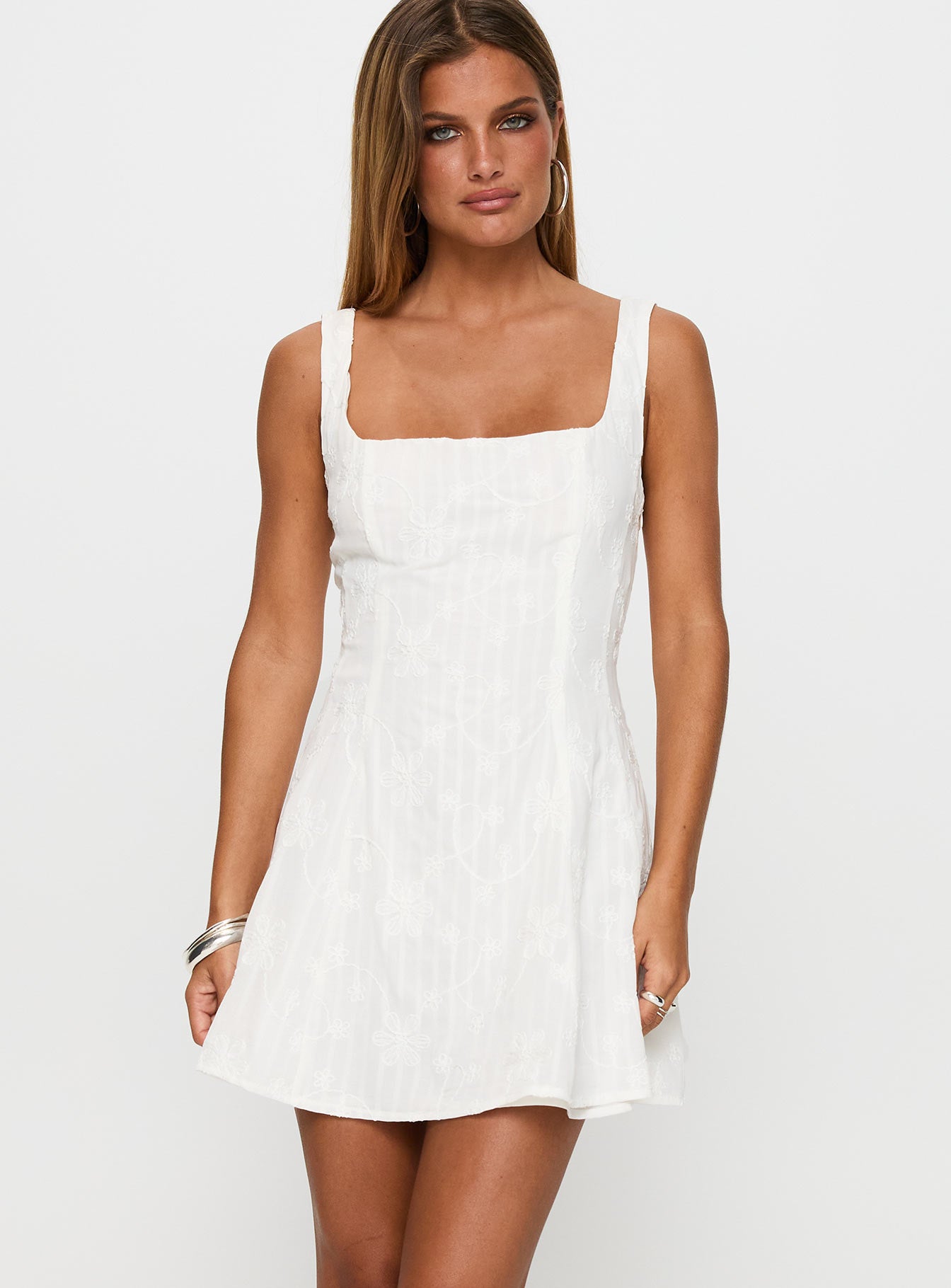 Alternative view of You Can Embroidered Mini Dress White