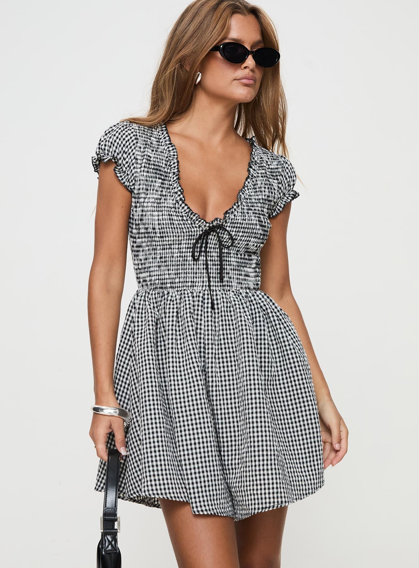 Alternative view of Wescott Gingham Playsuit Black / White