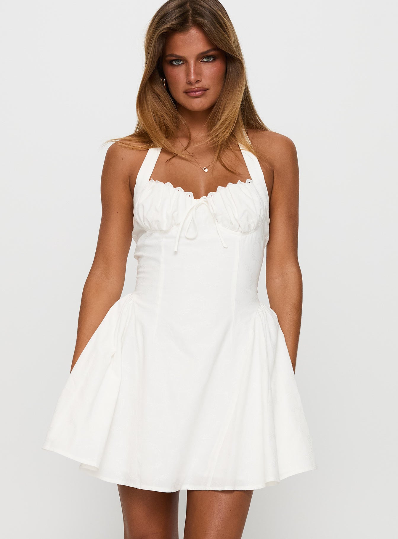 Alternative view of Sweet Words Halter Mini Dress White