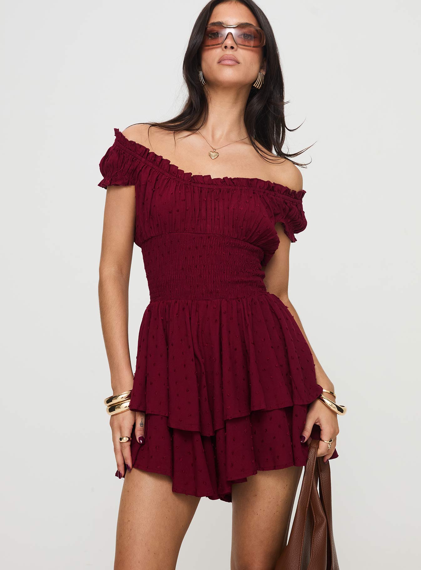 Alternative view of The Love Galore Romper Deep Cherry