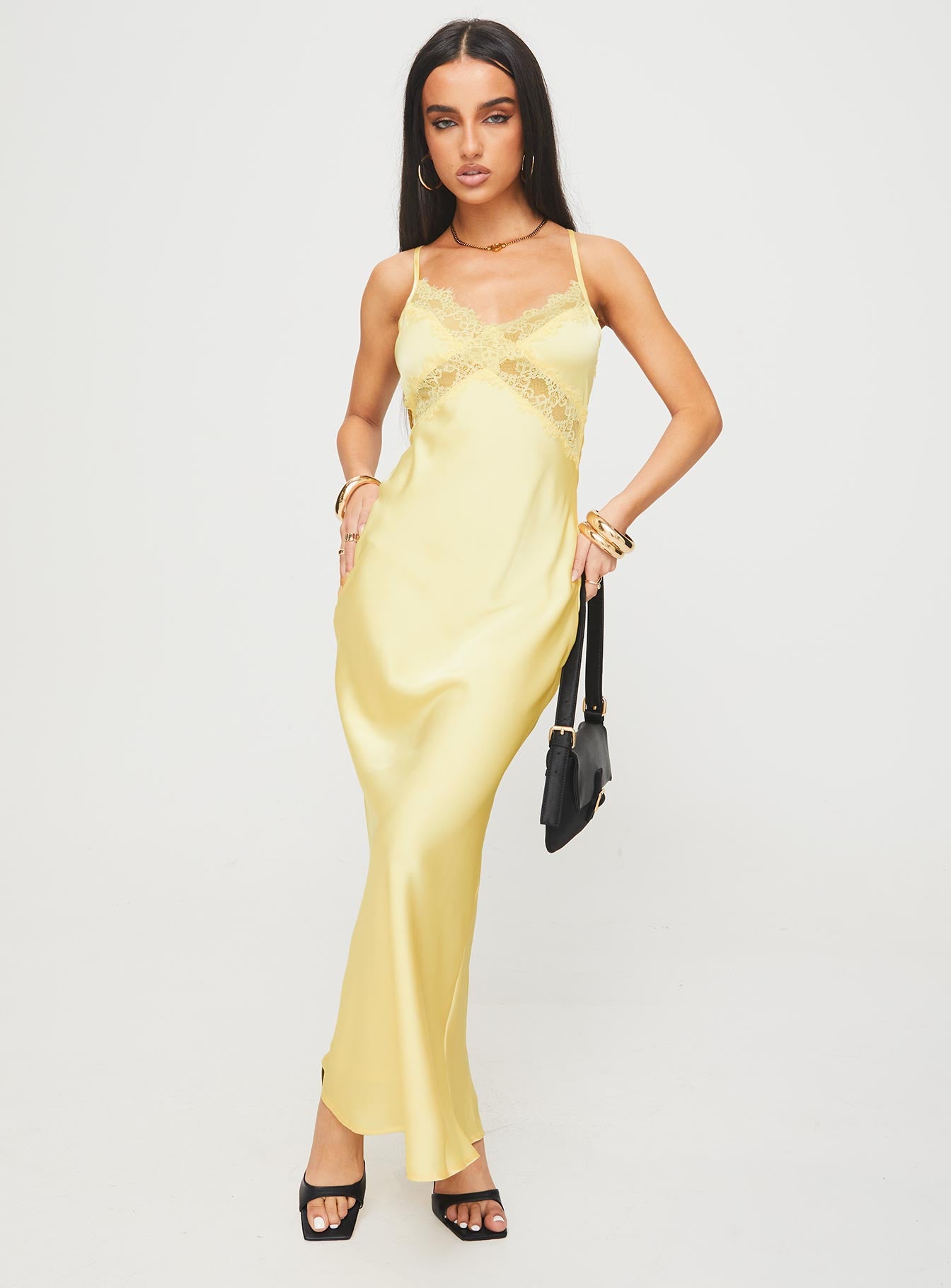 Alternative view of Treasure Bias Cut Maxi Dress Lemon