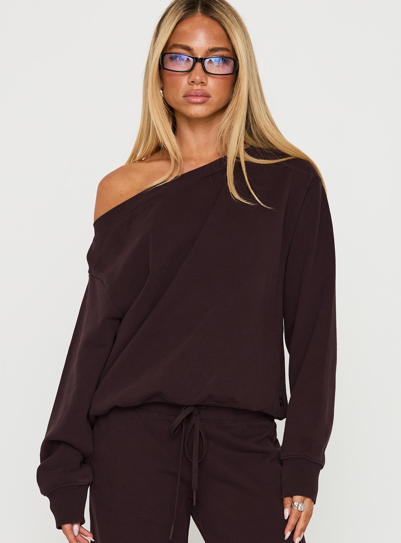 Alternative view of Wellness Off The Shoulder Jumper Brown