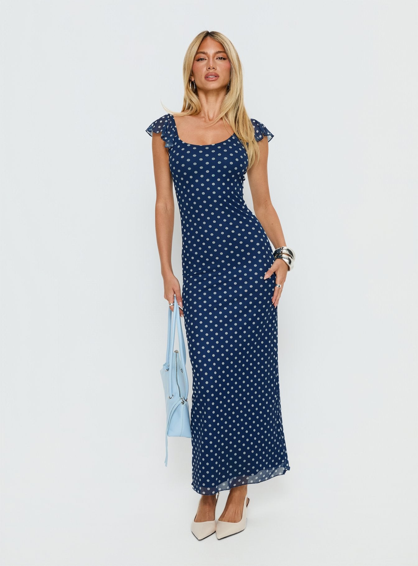Alternative view of Sandberg Maxi Dress Blue Polka Dot