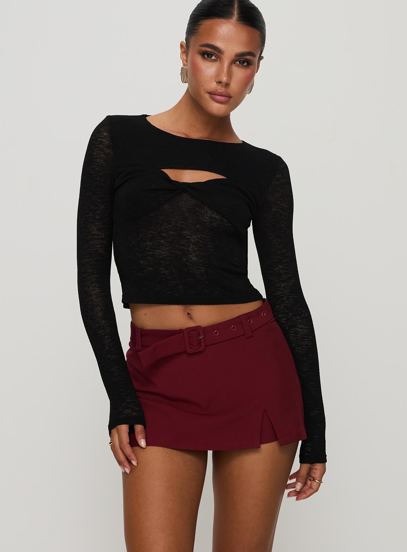Alternative view of Volley Mini Skort Cherry Red Tall