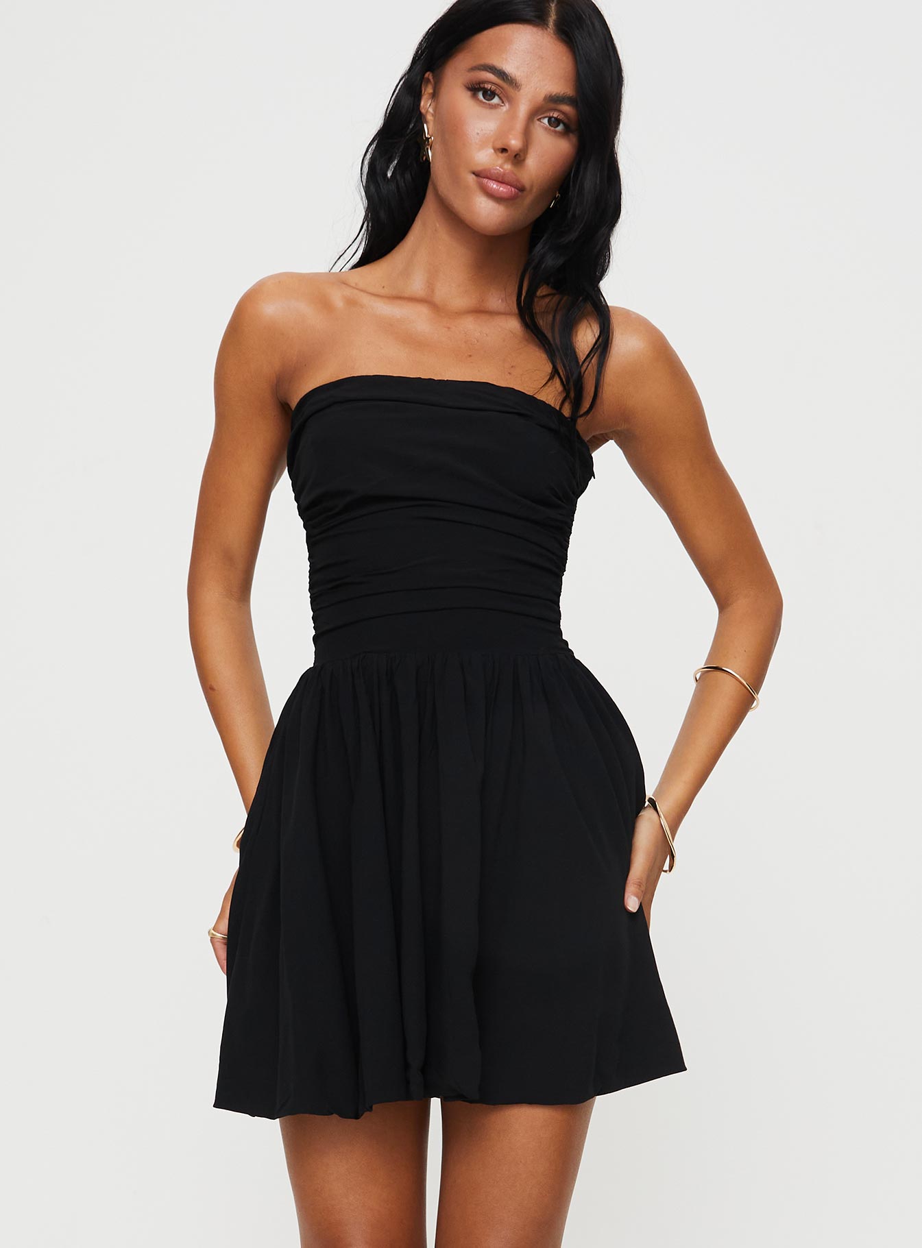 Alternative view of Rashida Strapless Mini Dress Black