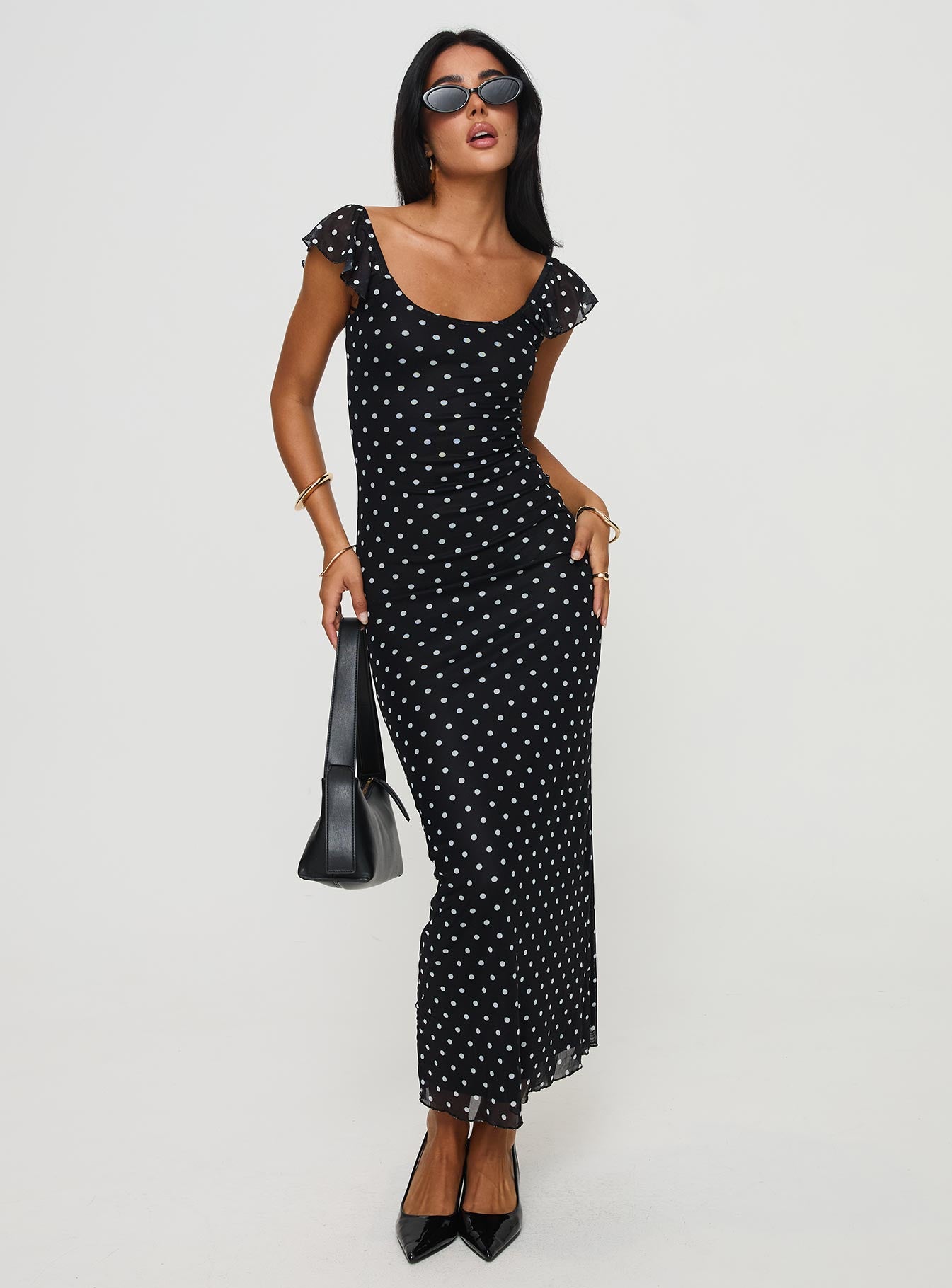 Alternative view of Sandberg Maxi Dress Black Polka Dot