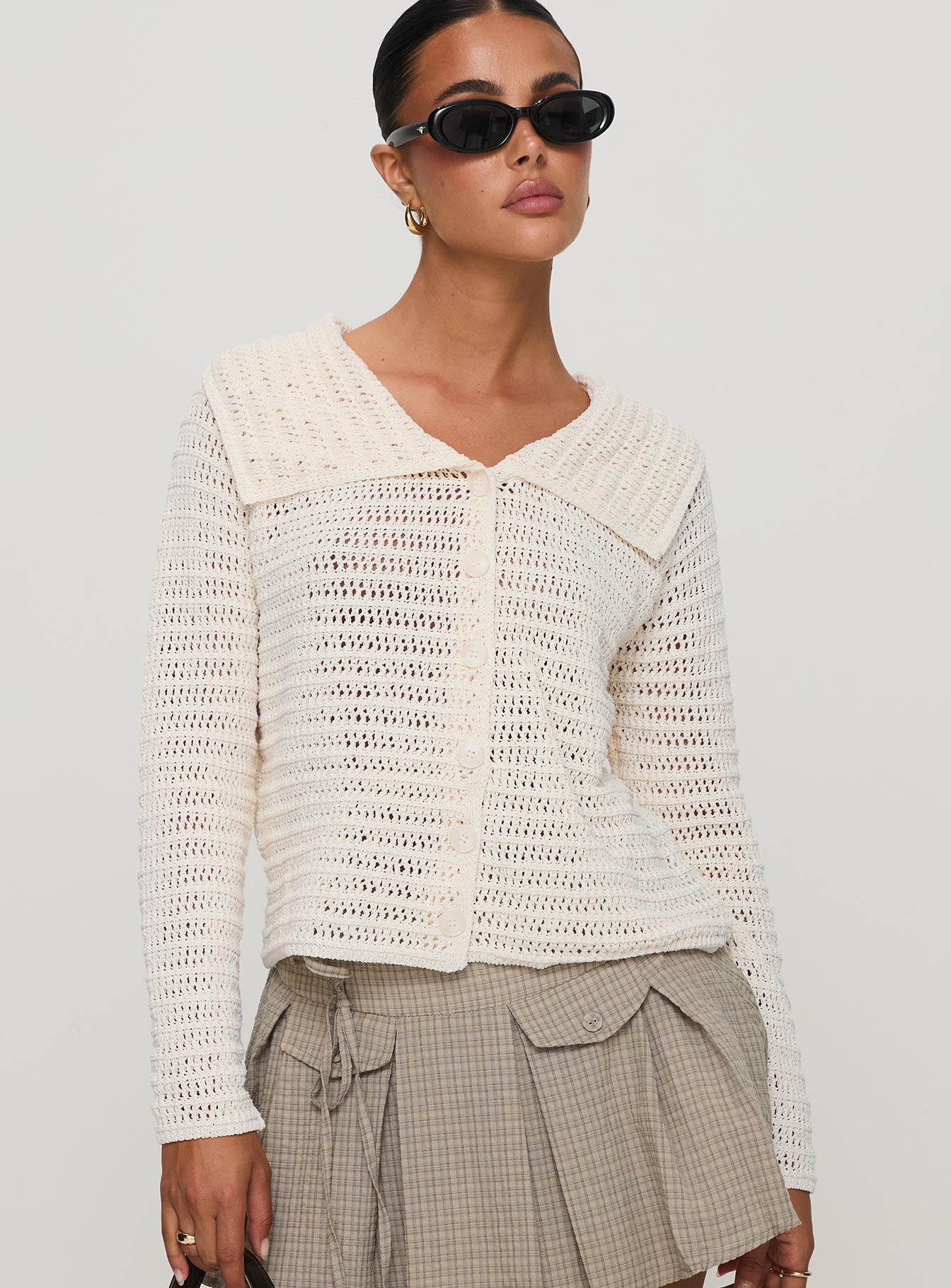 Alternative view of Tuscon Crochet Sweater White