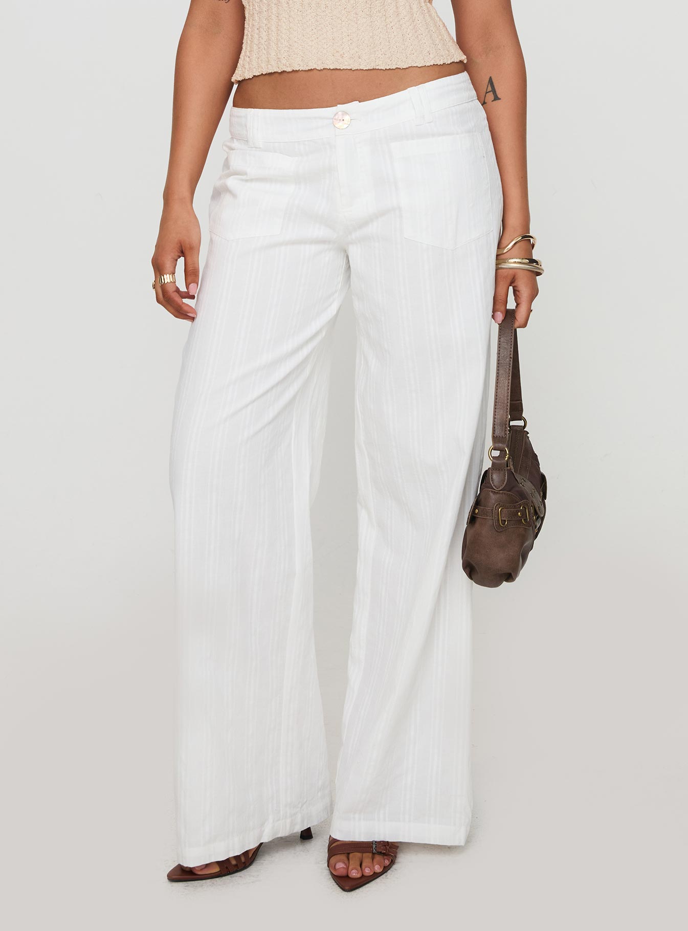 Alternative view of Vendi Low Rise Pant White