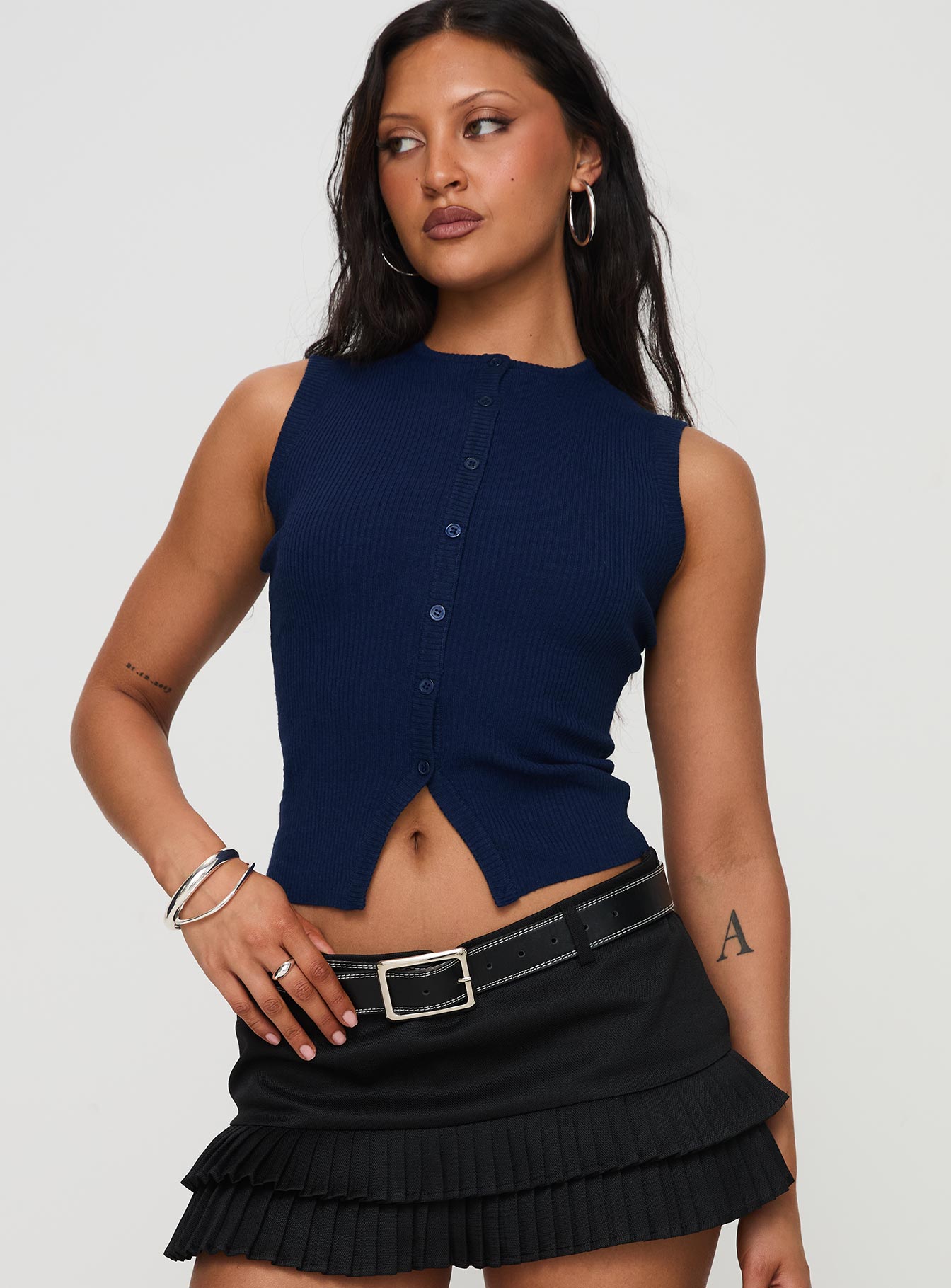 Alternative view of Suzu Sleeveless Knit Top Navy