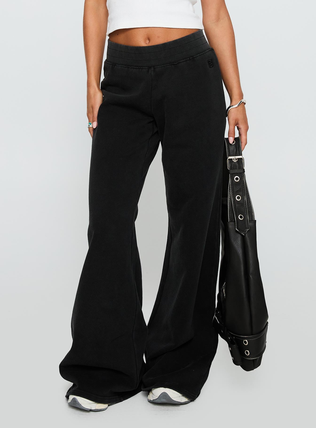 Alternative view of Summits Flared Track Pants Washed Black
