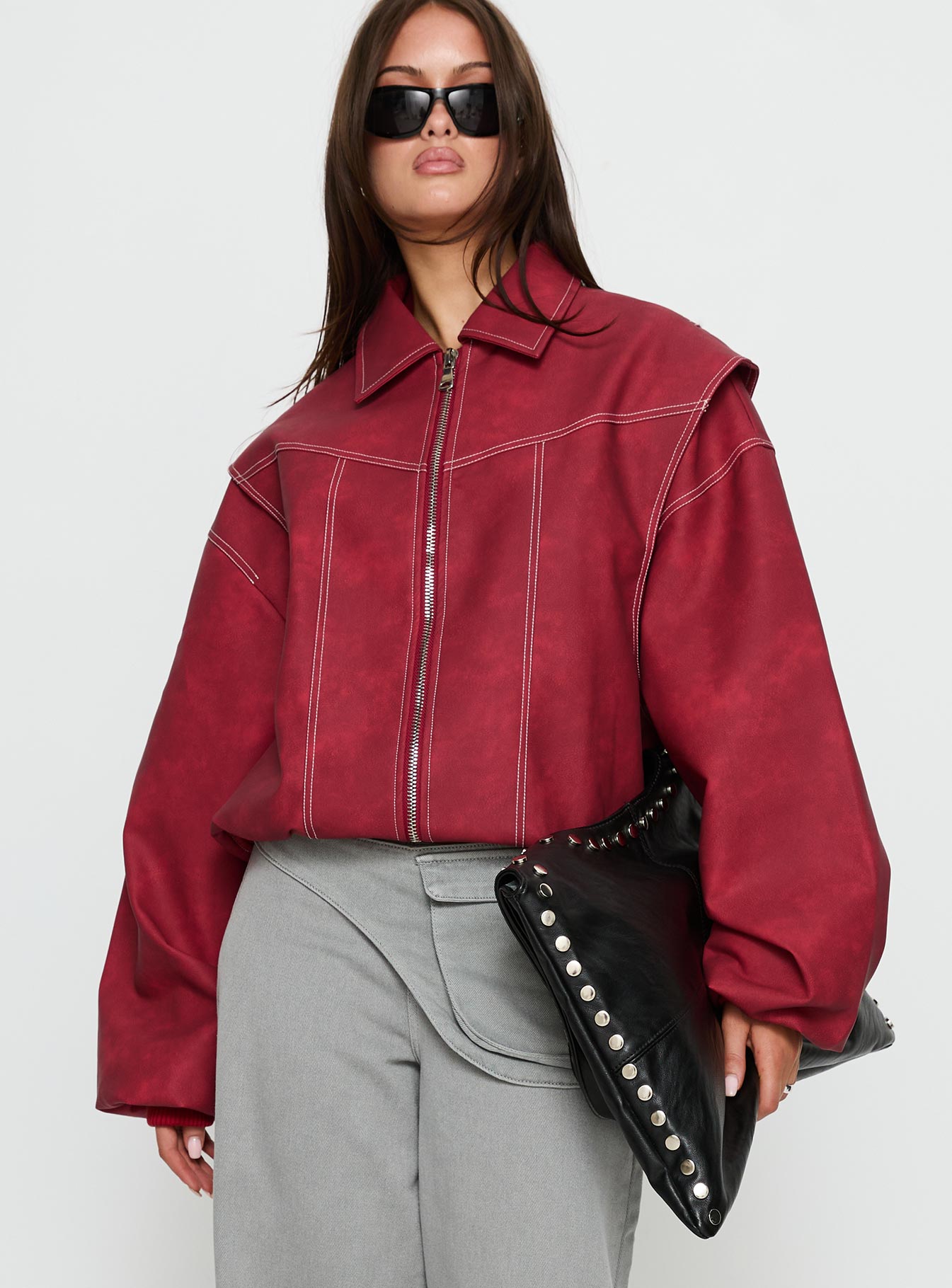 Alternative view of Vista Bomber Jacket Crimson