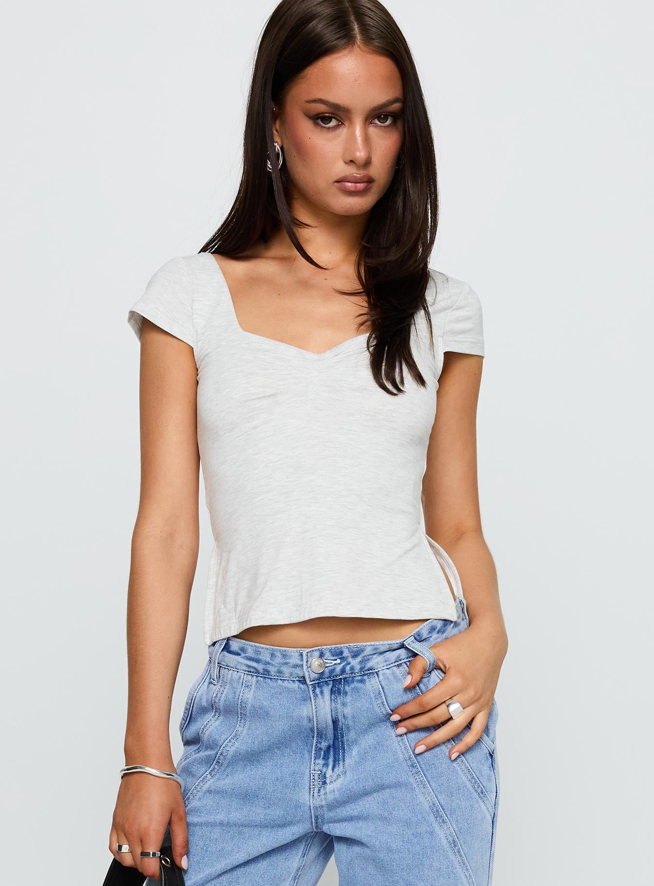 Alternative view of Rehna Short Sleeve Top Grey Marle
