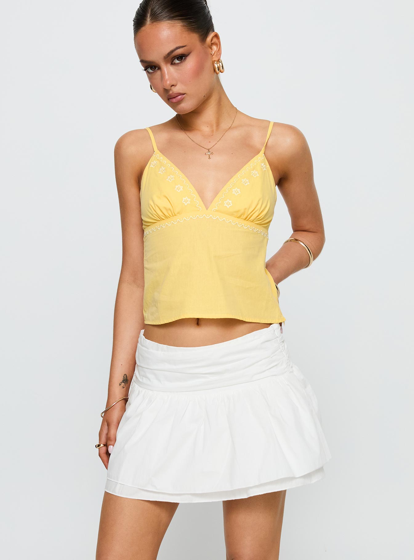 Alternative view of Written In The Stars Mini Skirt White
