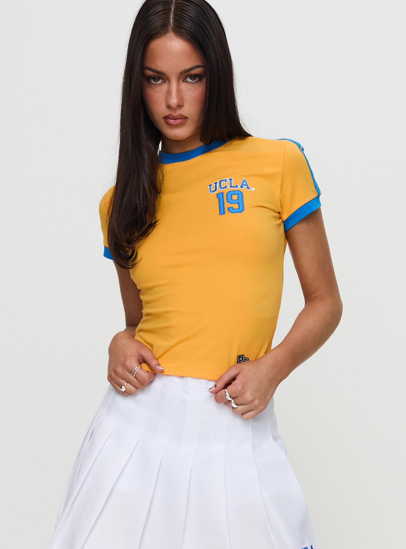 Alternative view of Ucla Goalie Baby Tee Yellow