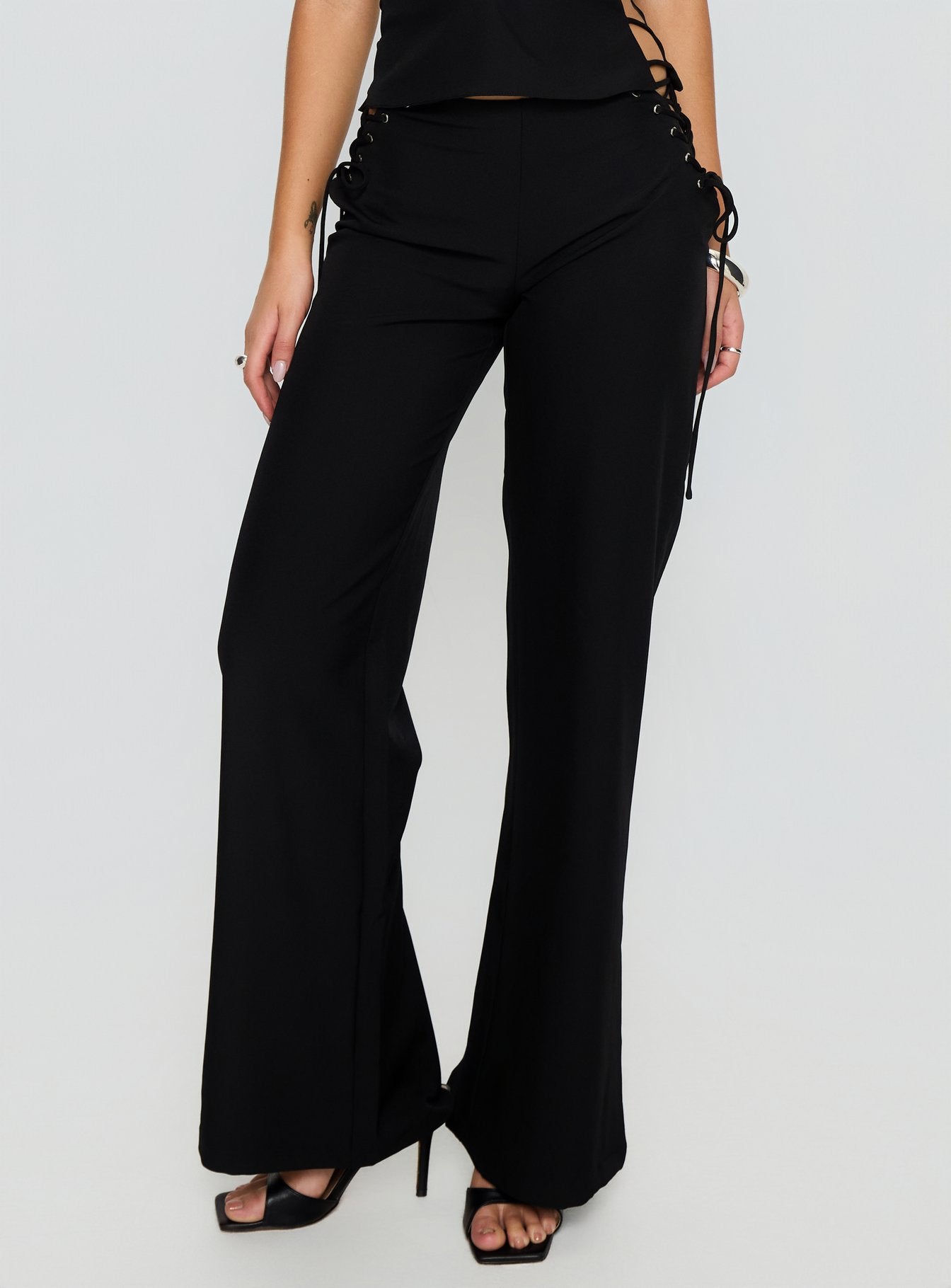 Alternative view of Riane Lace Up Pants Black