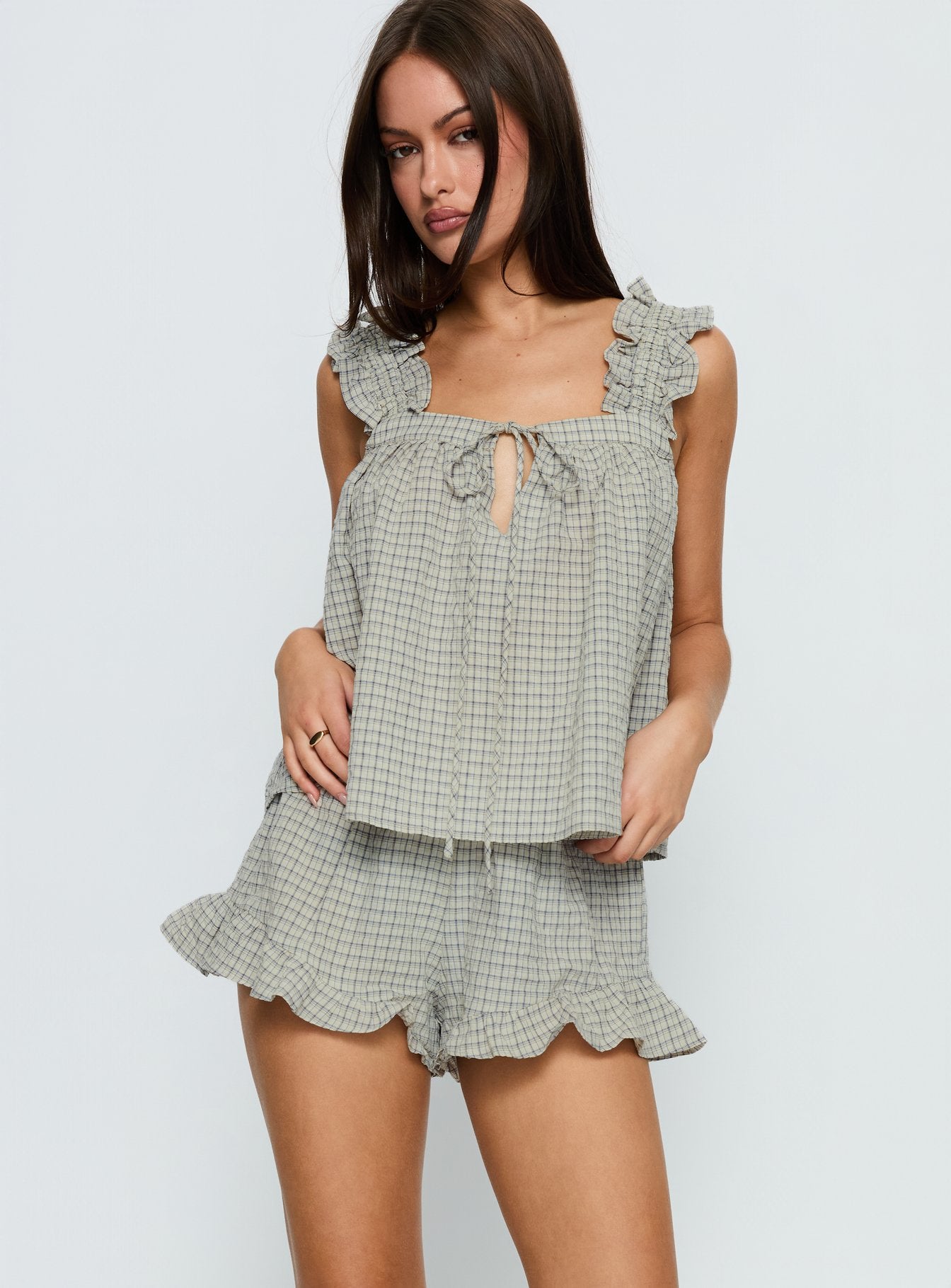 Alternative view of Santabelle Frill Shorts Check