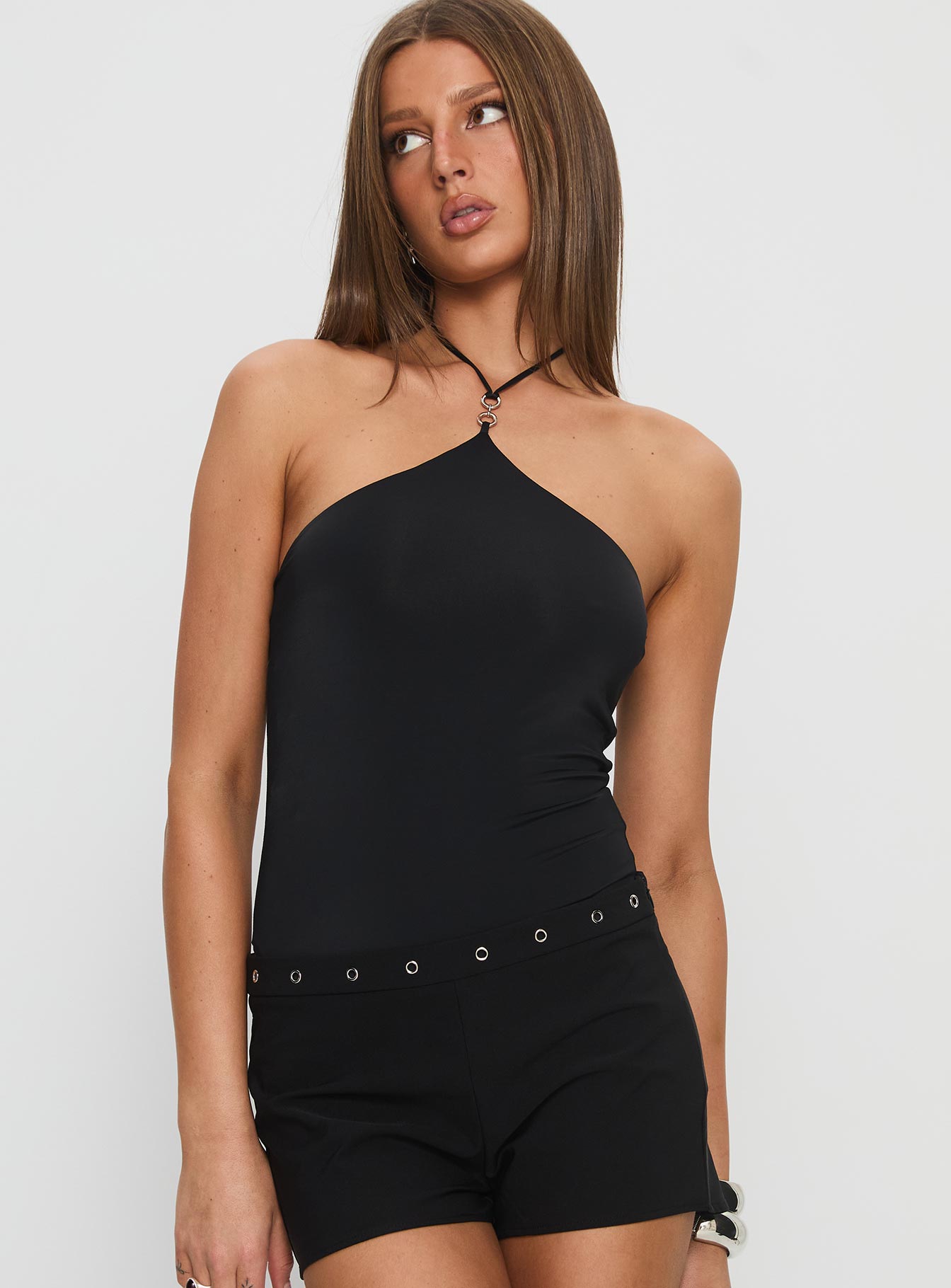 Alternative view of Sessily Hardware Detail Bodysuit Black