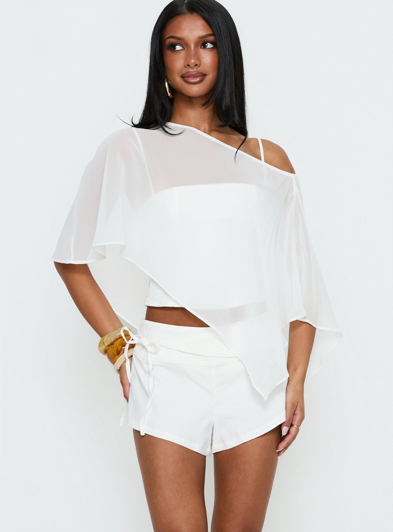 Alternative view of Senzo Wrap Shorts White