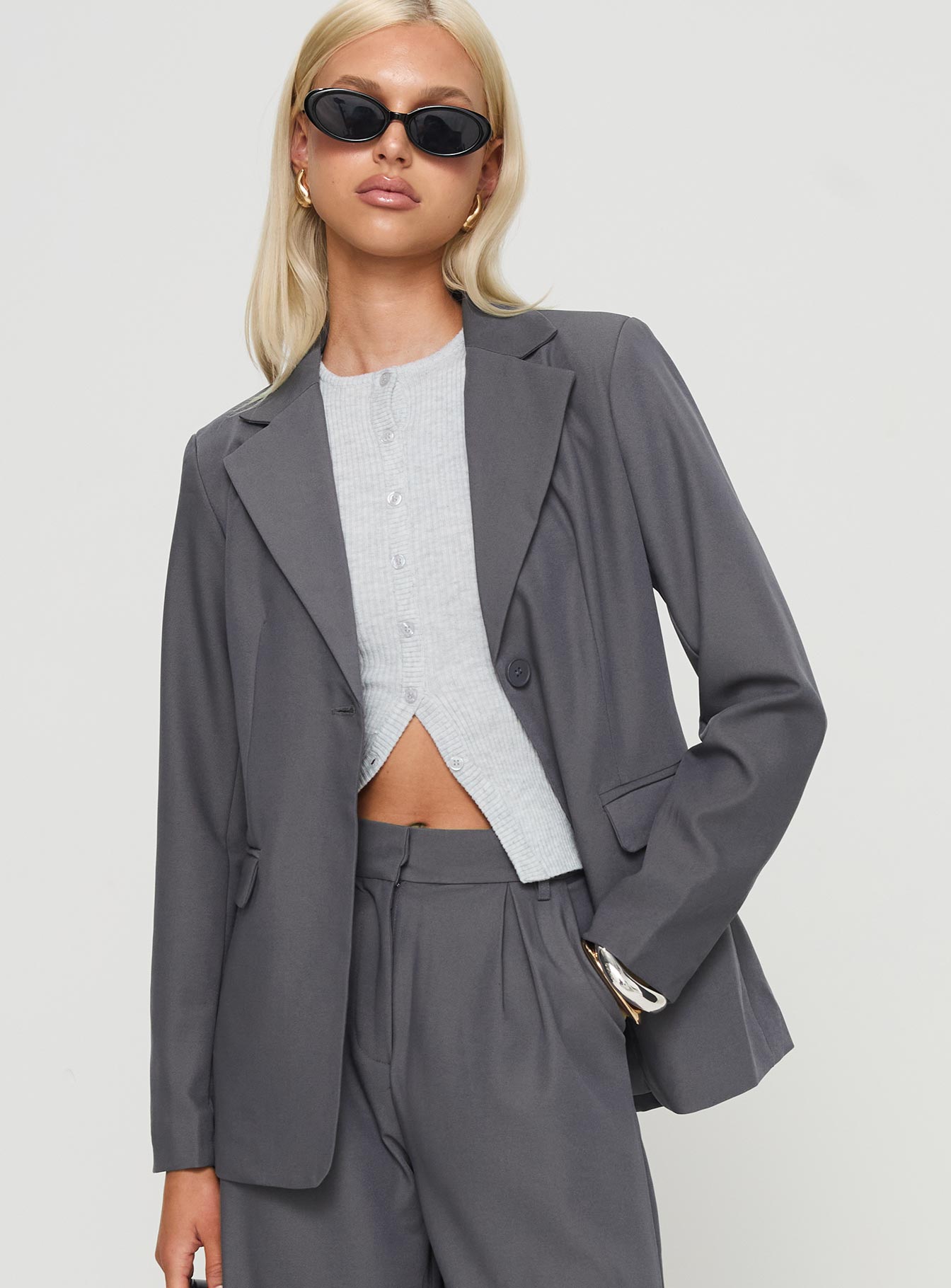 Alternative view of Relaxed Blazer Charcoal