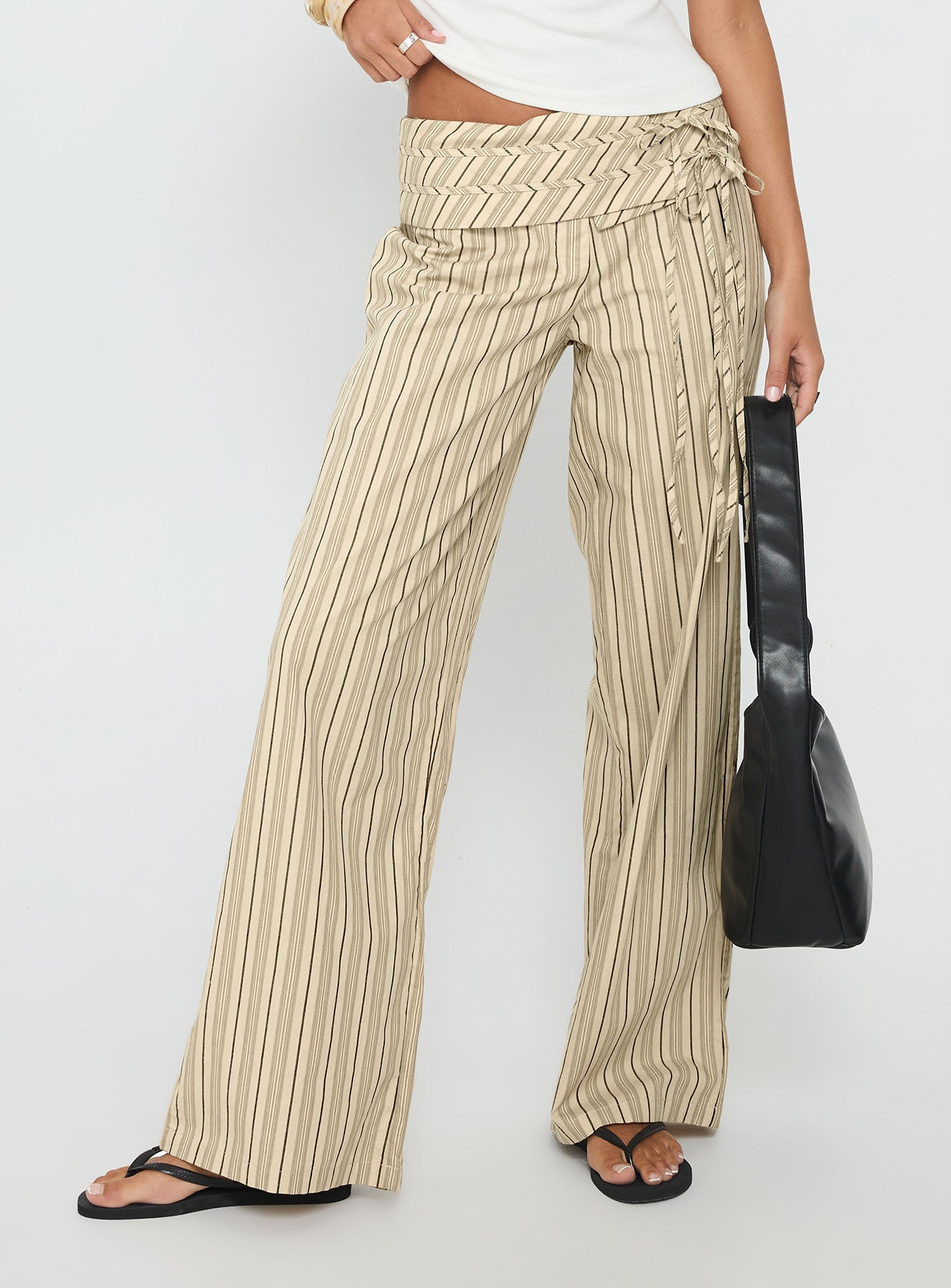 Alternative view of Seneca Wrap Pant Beige Stripe