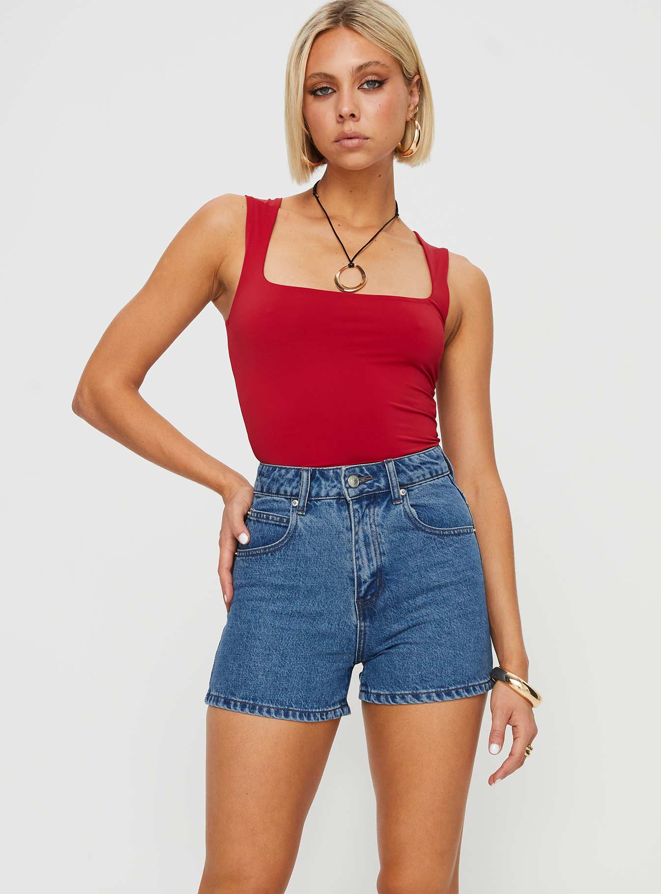 Tropicana Denim Shorts Mid Wash Tall - Image 2