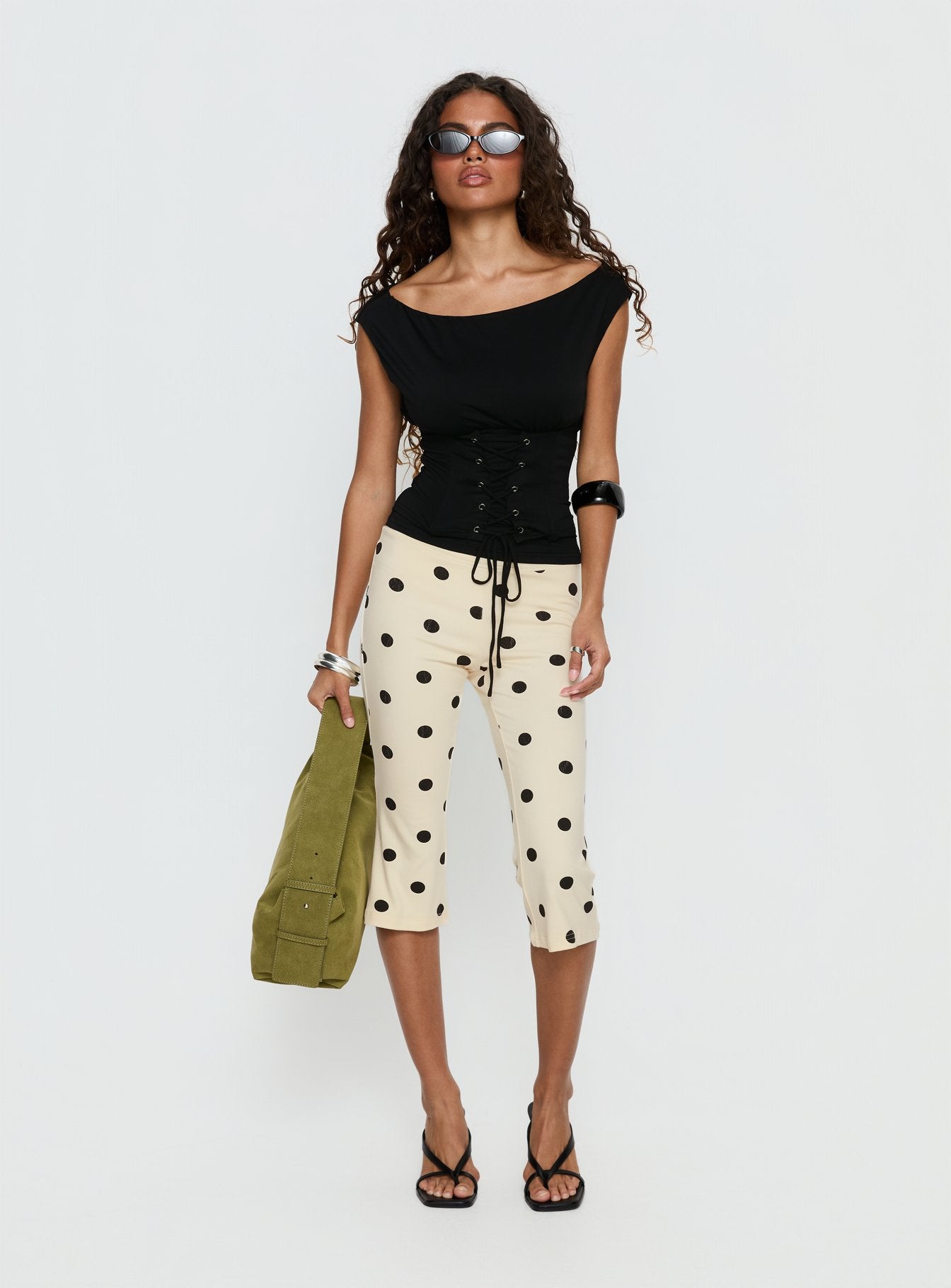 Alternative view of Samaira Capri Pant Cream Polka Dot