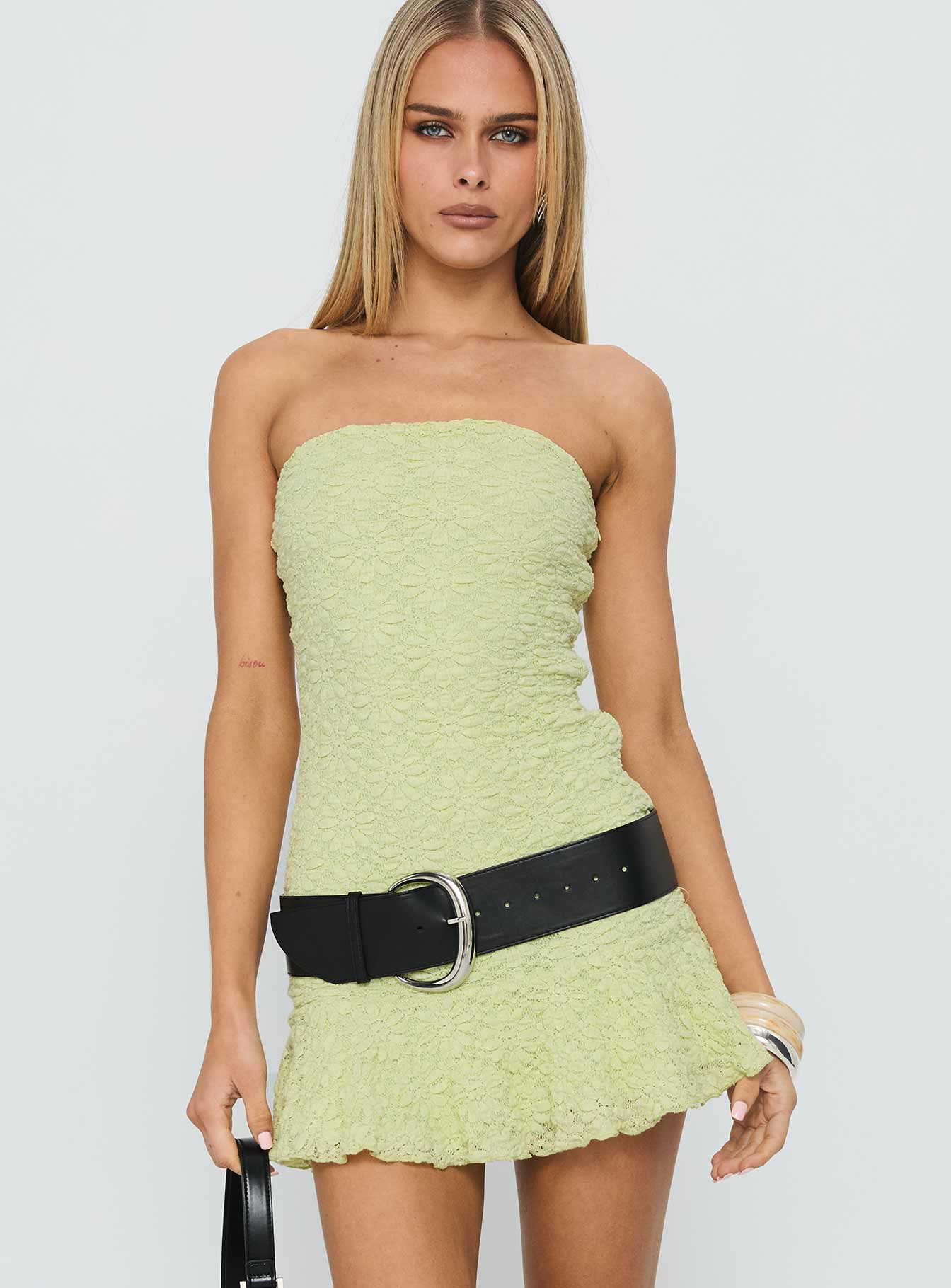Alternative view of Vancesca Strapless Mini Dress Lime