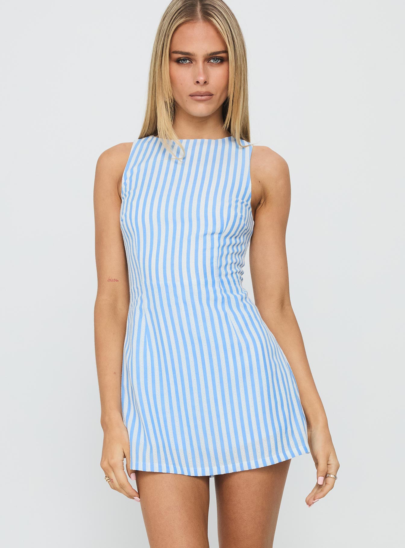 Alternative view of Yumiko Playsuit Blue Stripe