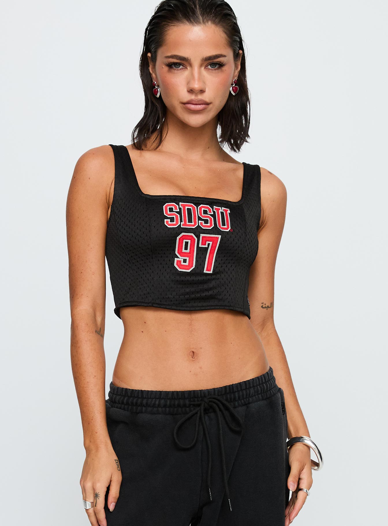 Alternative view of Sdsu Jersey Corset Top Black