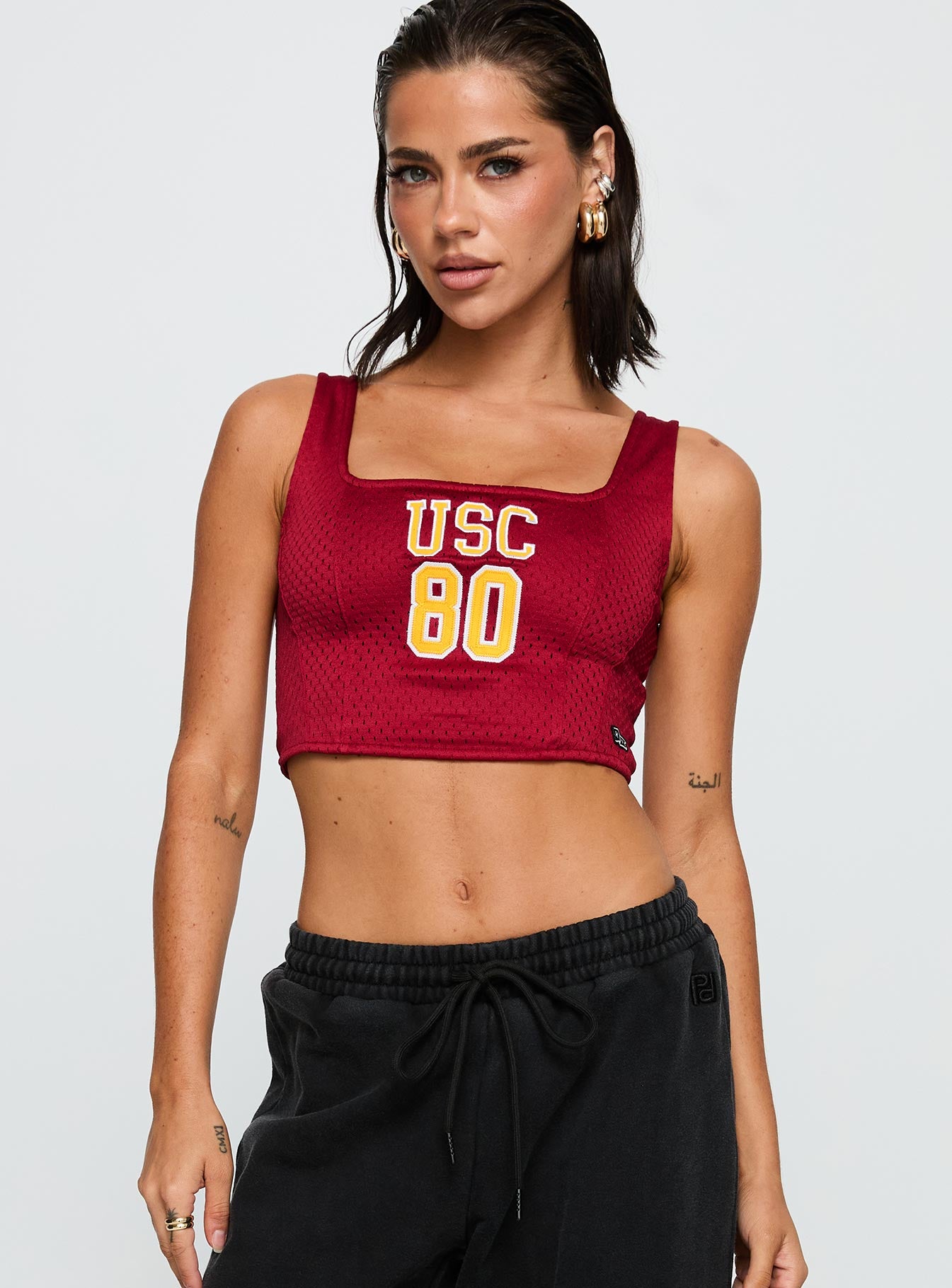 Alternative view of Usc Jersey Corset Top Cardinal