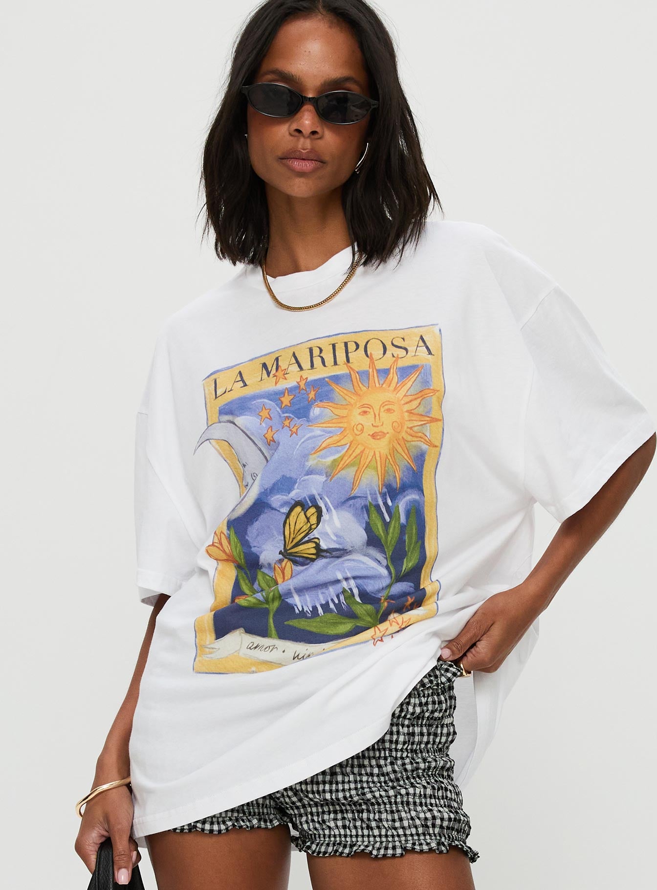 Alternative view of Tarot Card Oversized Graphic Top White / Multi