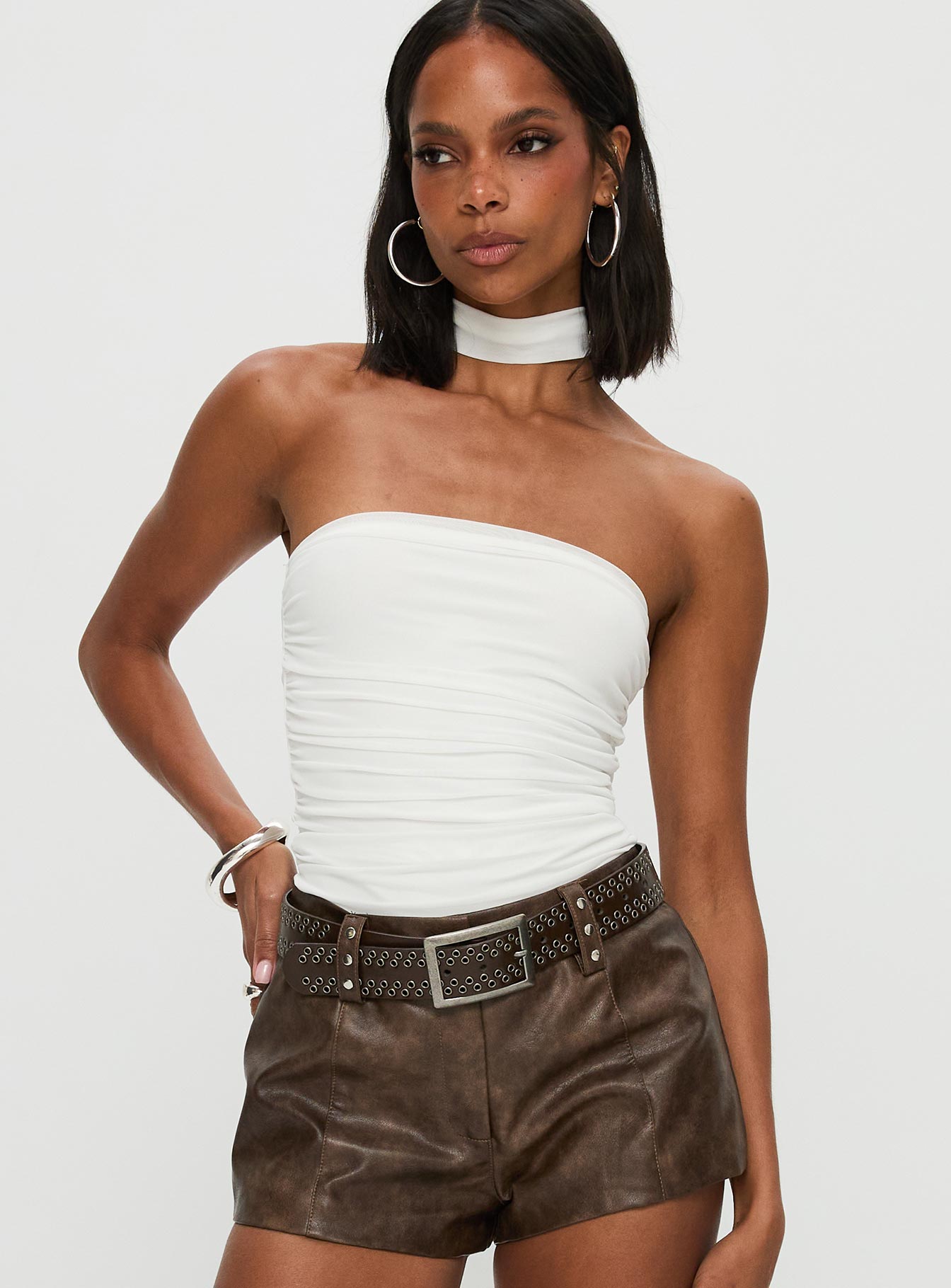 Alternative view of Sorelle Scarf Bodysuit White