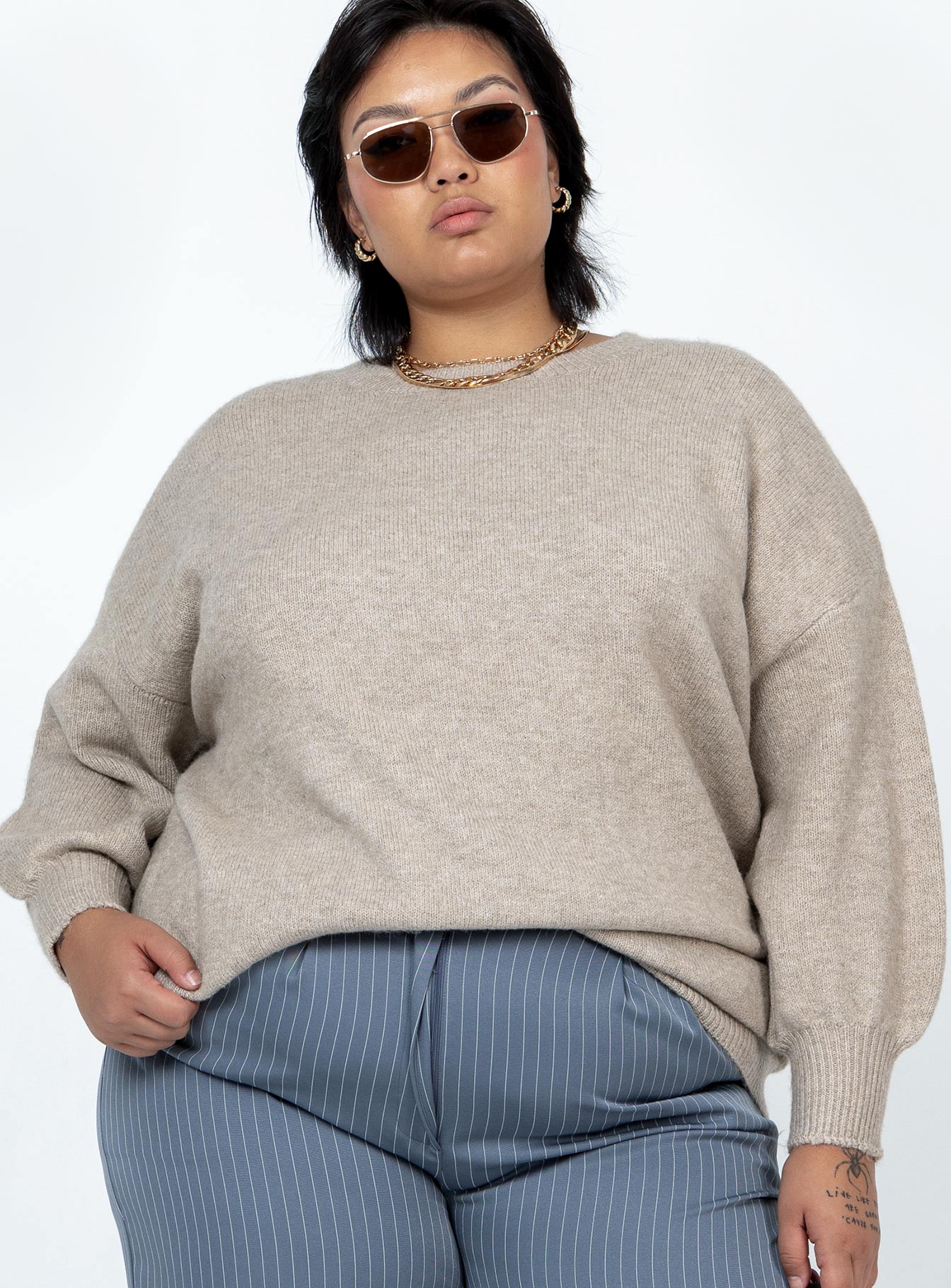 Alternative view of Ryanna Sweater Beige Curve