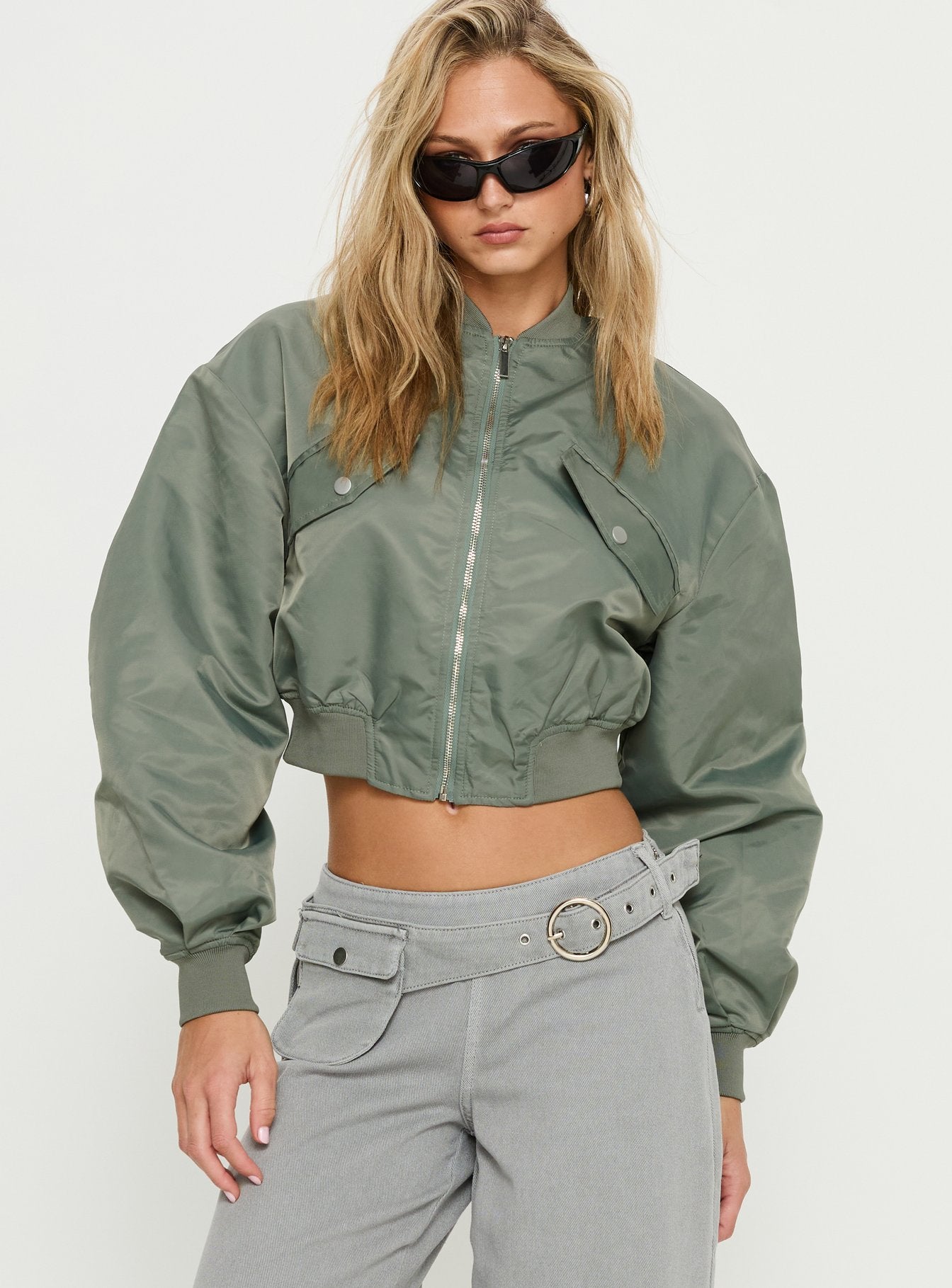 Alternative view of Thalya Bomber Jacket Green
