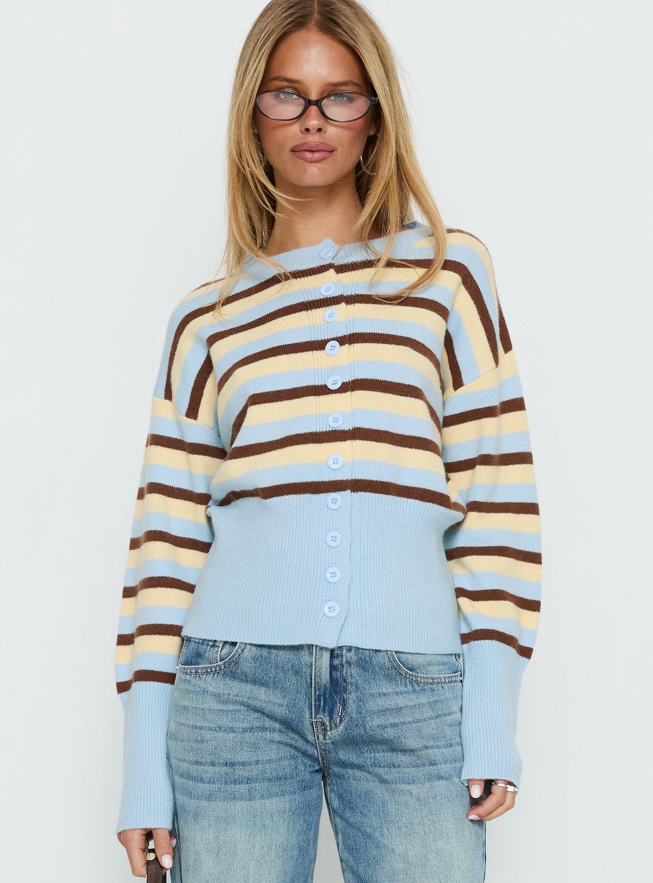 Alternative view of Rhitta Button Down Cardigan Multi Stripe